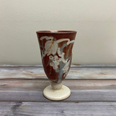 Premium Shino Glazed Ceramic Goblet - Handcrafted Japanese Tea Cup for Matcha, Sake & Wine - Elegant Home Decor & Unique Gift Idea