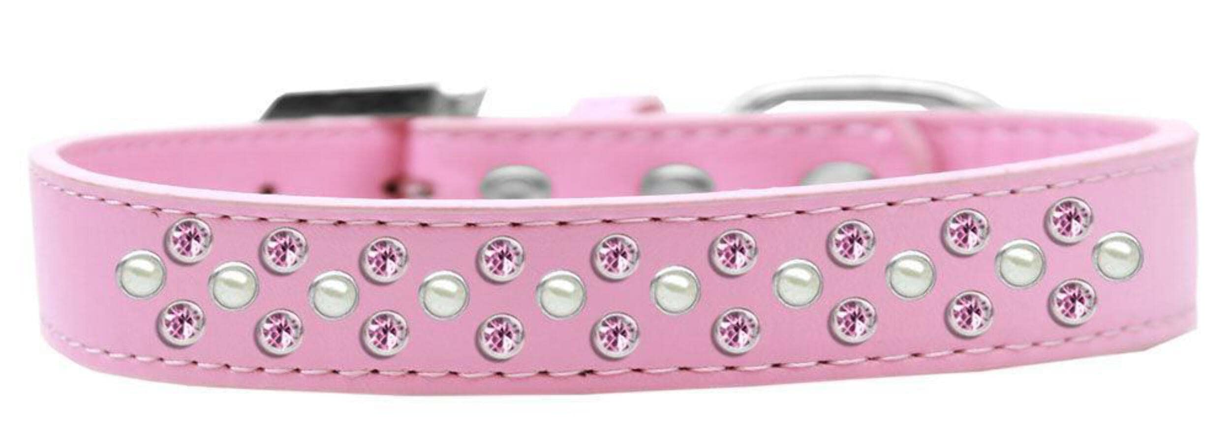 Lavender Dog Collar with Pearl & Pink Crystal Accents - Fashion Pet Collar for Small, Medium Dogs & Puppies - Perfect for Daily Walks, Special Occasions & Photo Shoots