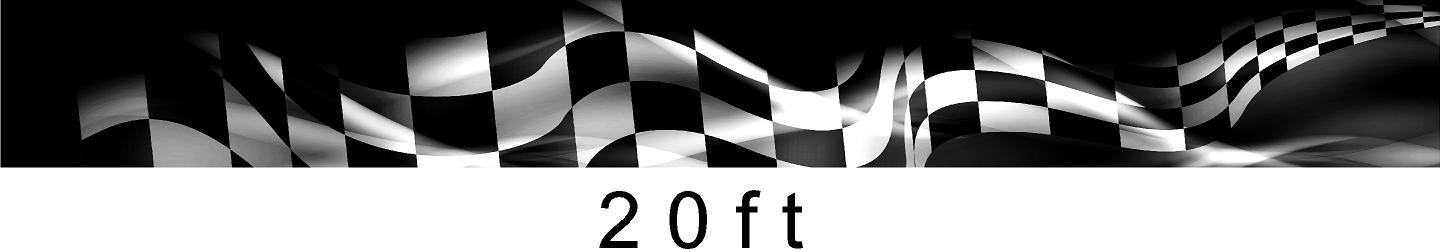 Turbo Racing Checkered Flag Boat Racing Vinyl Graphic Wrap - High-Quality Waterproof Decal for Speed Boats, Jet Skis & Marine Vehicles - Perfect for Racing Events, Water Sports & Boat Customization