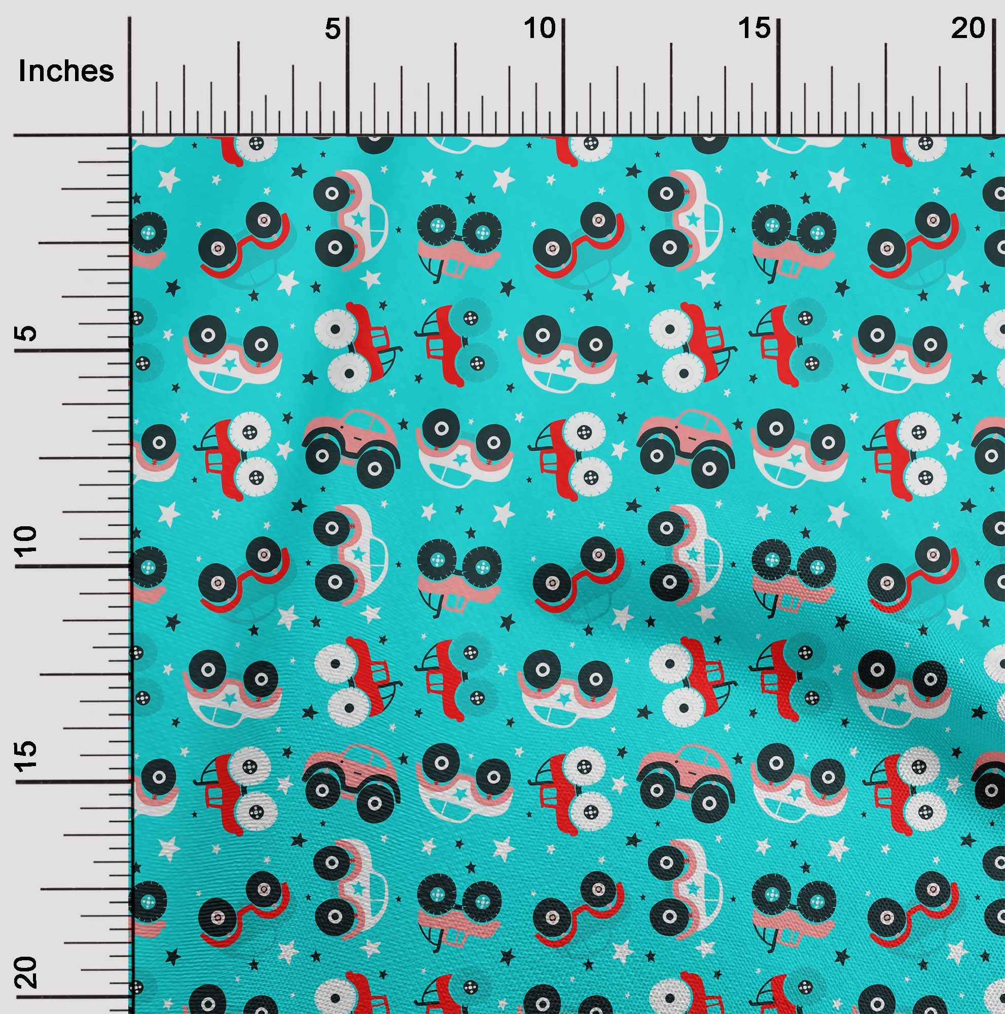 Turquoise Blue Cotton Silk Fabric - 42 Inch Wide by The Yard for Kids Nursery, Quilting, Sewing & Car Upholstery - Soft & Durable Material for DIY Projects & Home Decor