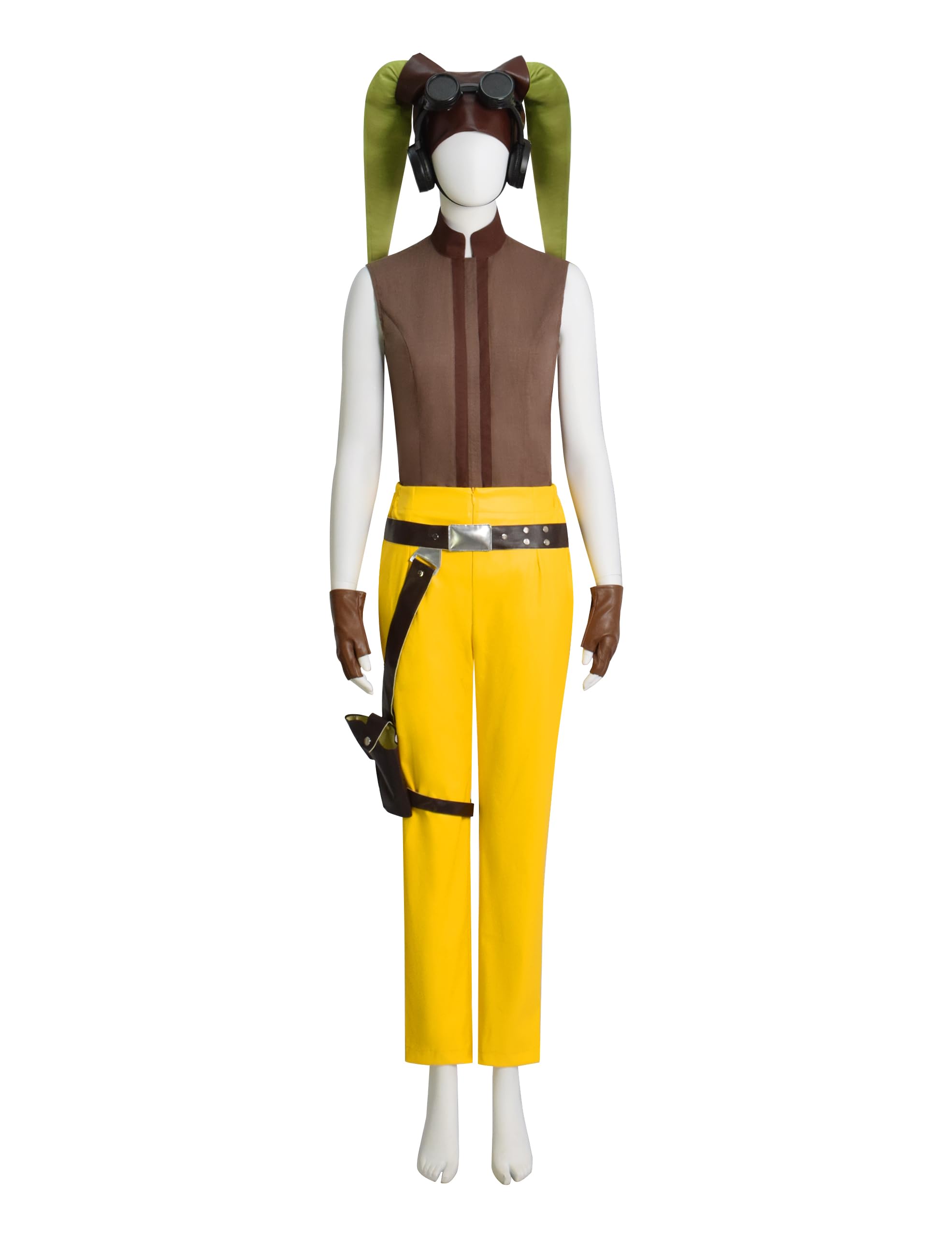 Hera Syndulla Cosplay Costume for Women - Star Wars Rebel Pilot Outfit with Jacket, Brown Pants, Headpiece & Holster | Halloween, Comic Con & Cosplay Events
