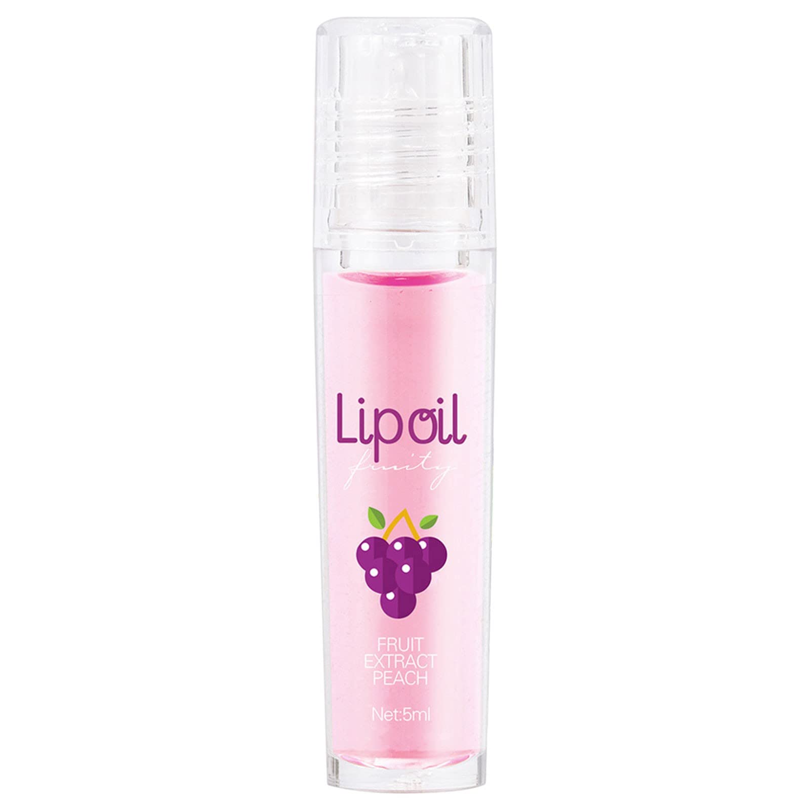 **Natural Clear Lip Oil - Moisturizing, Non-Sticky & Lightweight with Refreshing Fruit Flavor - 5ML Lip Balm with Beads Design - Perfect for Kids & Everyday Hydration - Great for School, Travel & Dry Lips**