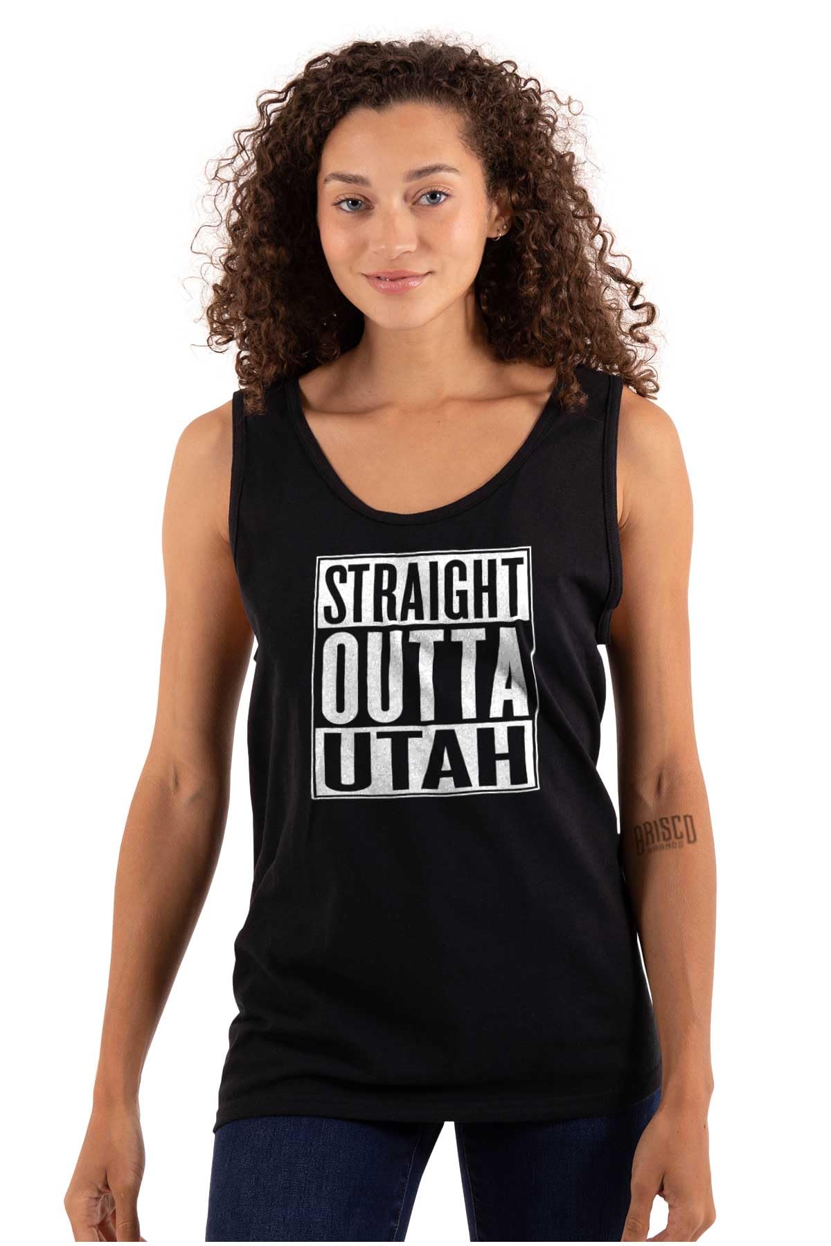 Funny Straight Outta Utah Souvenir Tank Top T-Shirt for Men & Women - Perfect for Travel, Gifts & Casual Wear