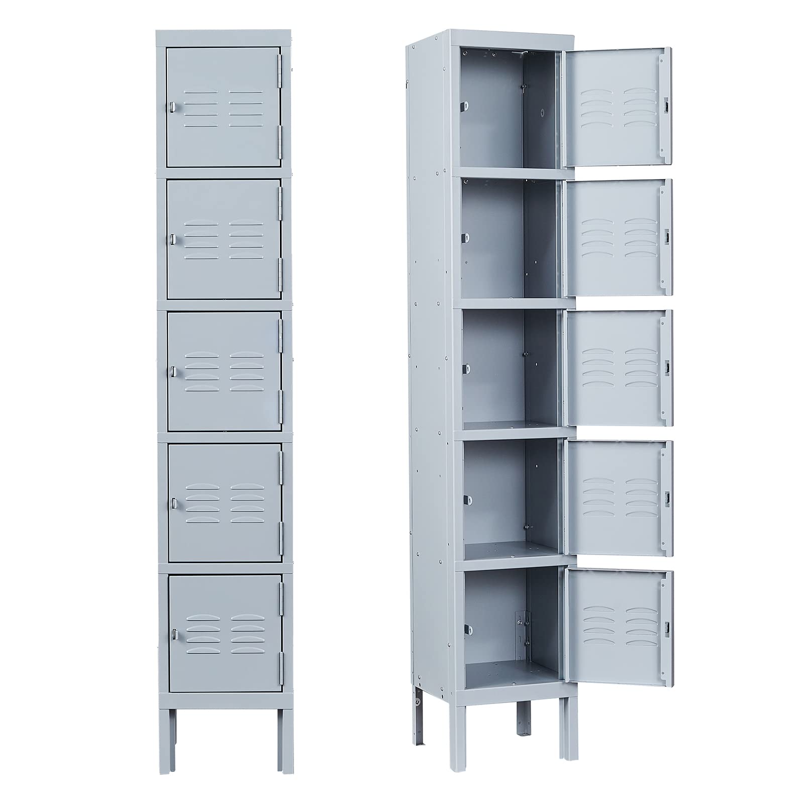STANI Heavy Duty Metal Locker with Lock - Secure Employee Storage Cabinet for Home, Gym, School & Office - Tall Steel Locker for Clothes, Shoes & Personal Belongings (Ideal for Lockers Room, Workplace & Public Spaces)