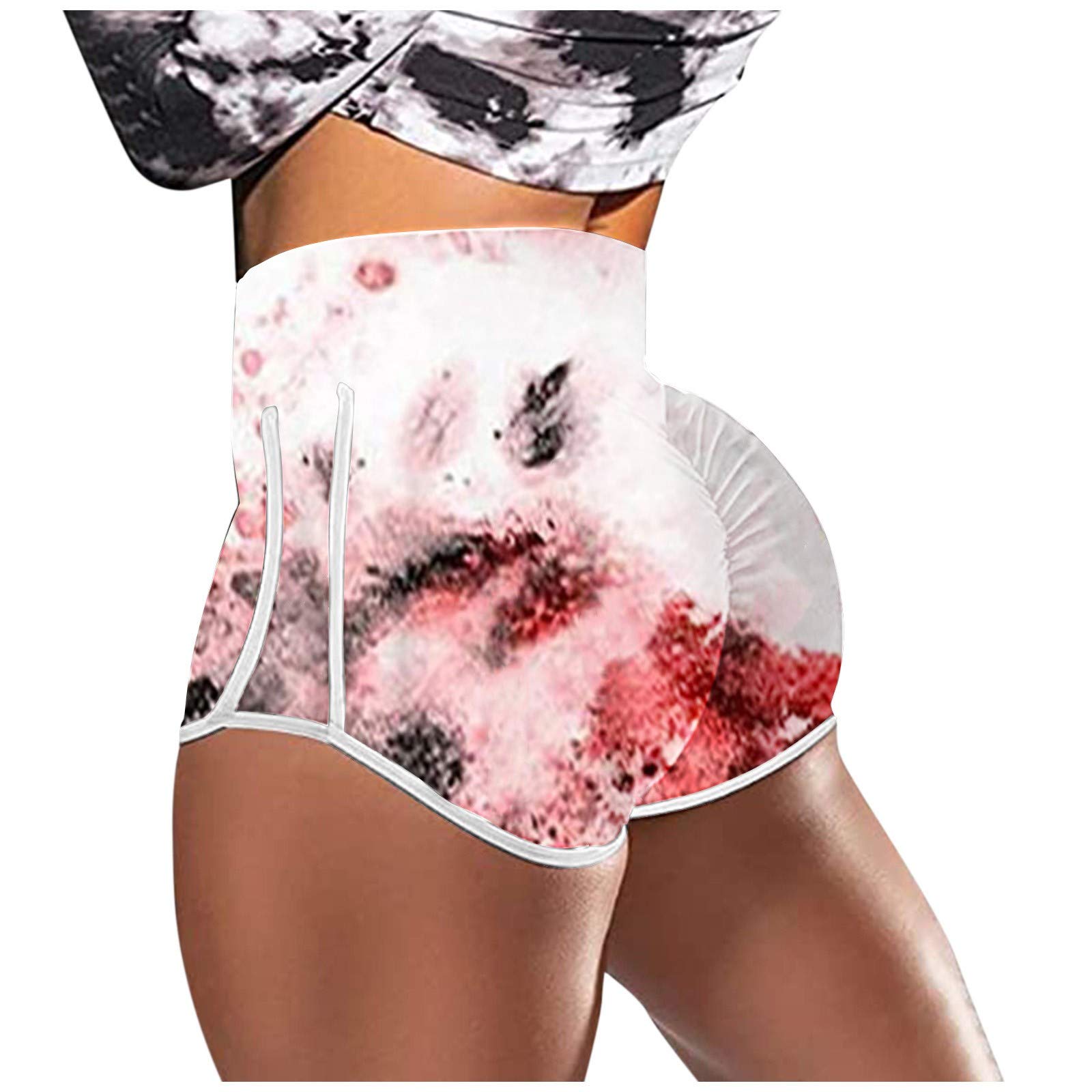 YUNDAN Women's Athletic Shorts - High Waist Yoga Pants, Workout Running Shorts, Sweat-Wicking Tight-Fitting Leggings for Gym, Fitness & Casual Wear