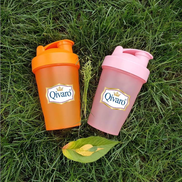 QIVARO QGS003 400ml Shaker Cup - Premium Protein Mixing Bottle for Gym, Workout & Fitness - BPA Free, Leak Proof & Easy to Clean - Ideal for Protein Shakes, Smoothies & Meal Replacement Drinks
