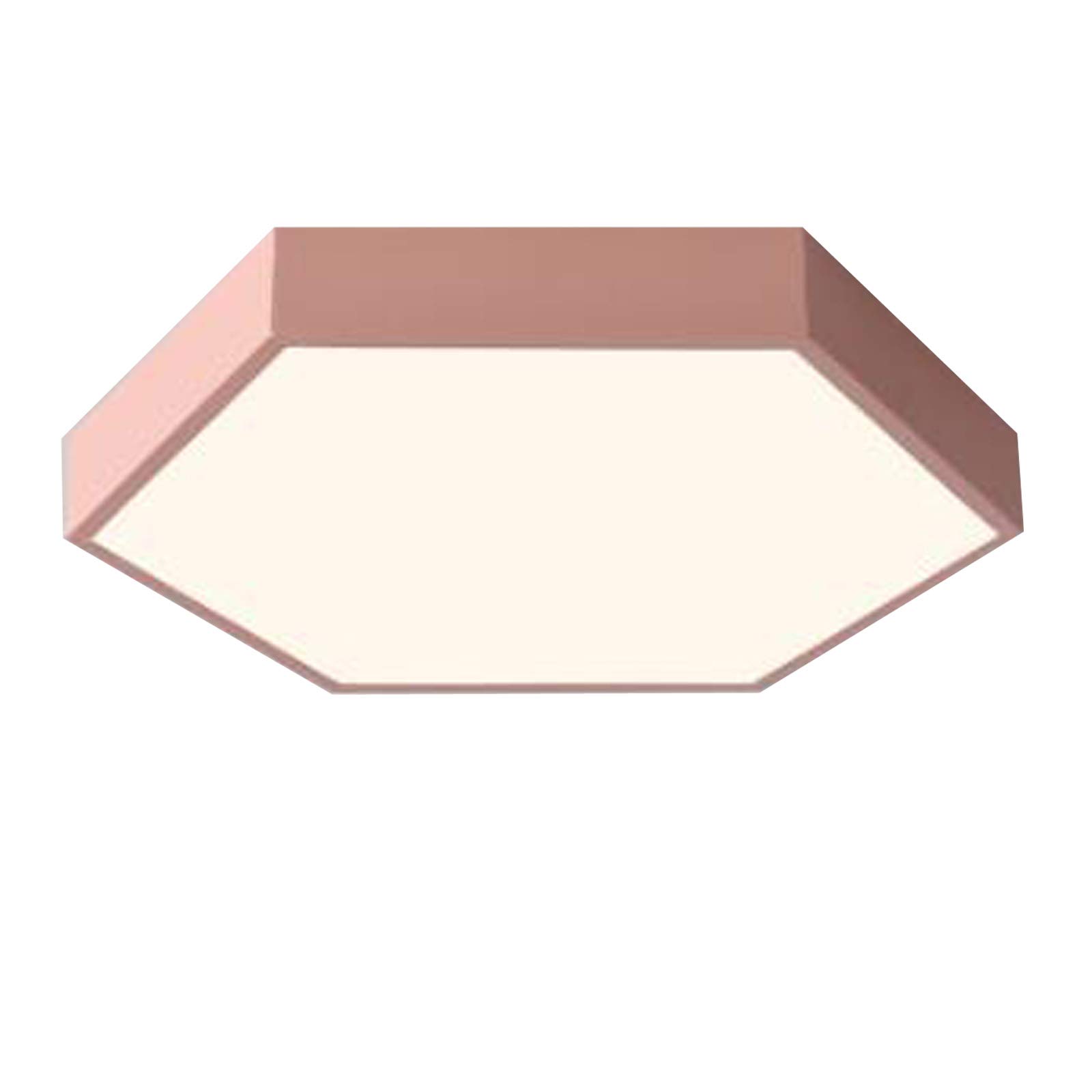 Nordic Hexagonal LED Ceiling Light - Ultra Thin Modern Ceiling Lamp for Office, Kindergarten, Living Room & Bedroom - Pink 60cm Indoor Lighting - Energy Efficient & Stylish Design
