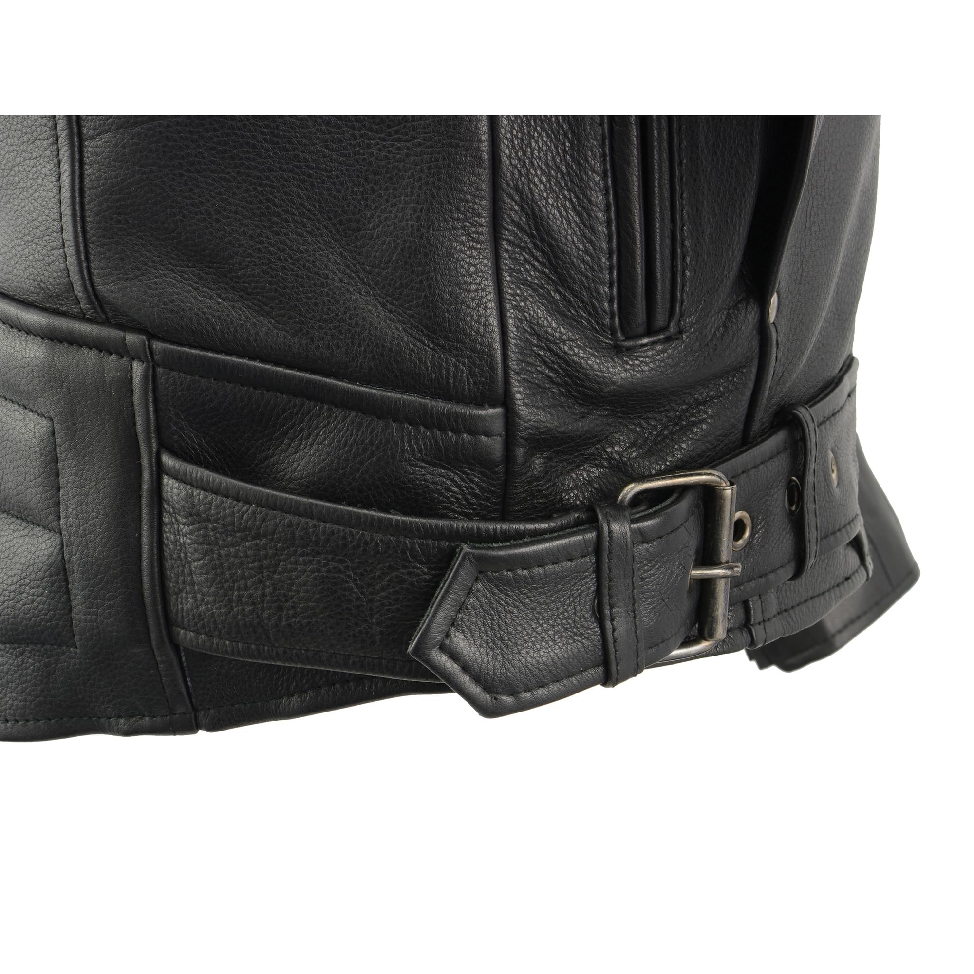 Milwaukee Leather Motorcycle Jacket with Dual Side Gun Pockets - Heavy Duty Utility Biker Jacket for Men - Riding, Hunting & Outdoor Adventures