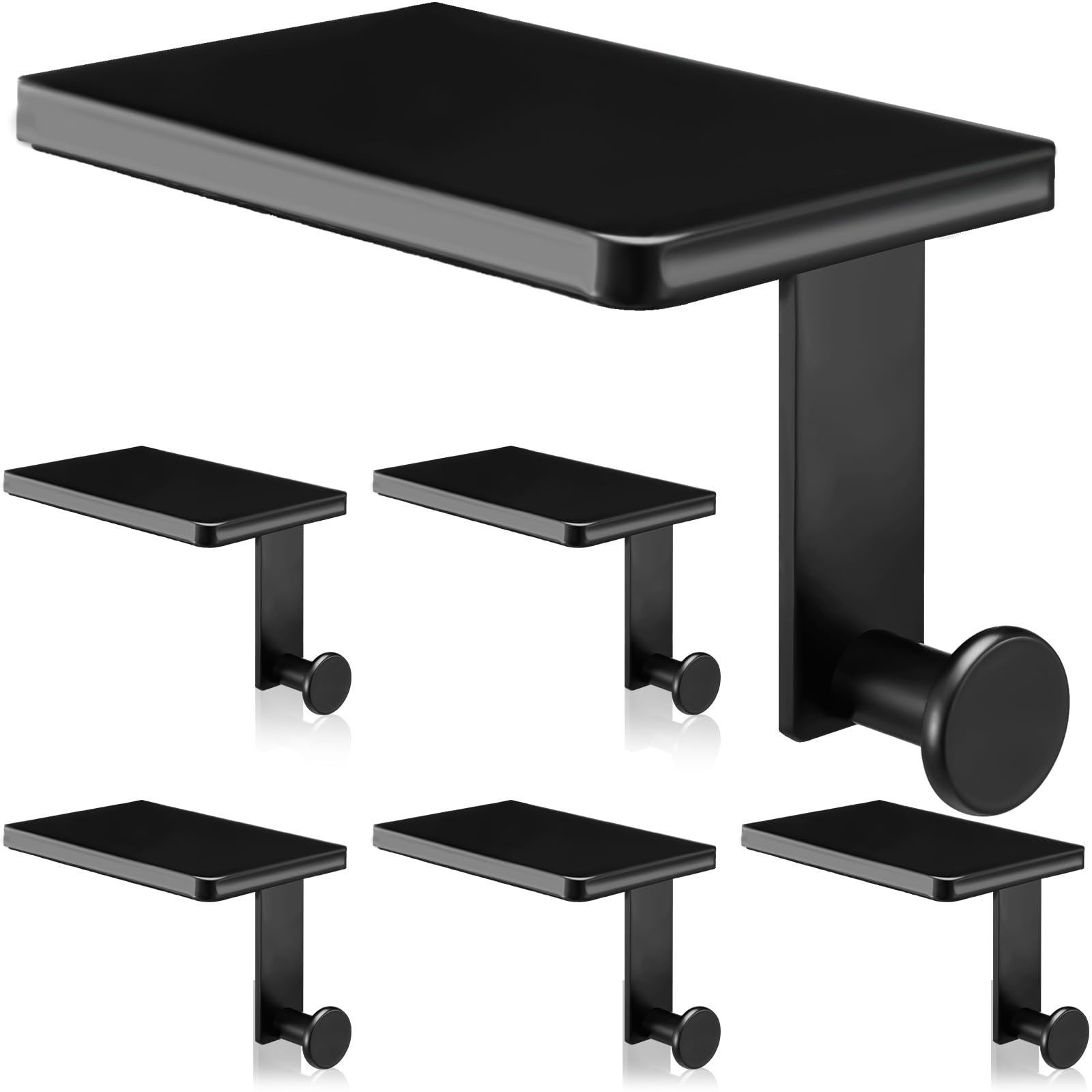 Landhoow 6-Piece Heavy Duty Wrought Iron Christmas Stocking Holders with Protective Pads - Black Mantel Hangers for Fireplace, Shelf & Holiday Decor - Perfect for Xmas Stockings, Gift Bags & Festive Home Decorating