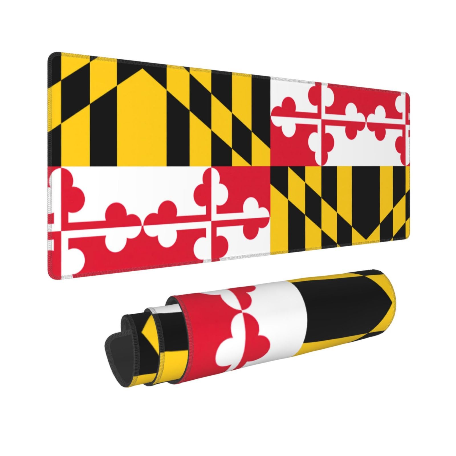 Maryland Flag Large Keyboard Mat - Smooth Durable Desk Pad & Gaming Mouse Pad - Waterproof Easy Clean - Perfect for Office, Gaming & Home Workspace