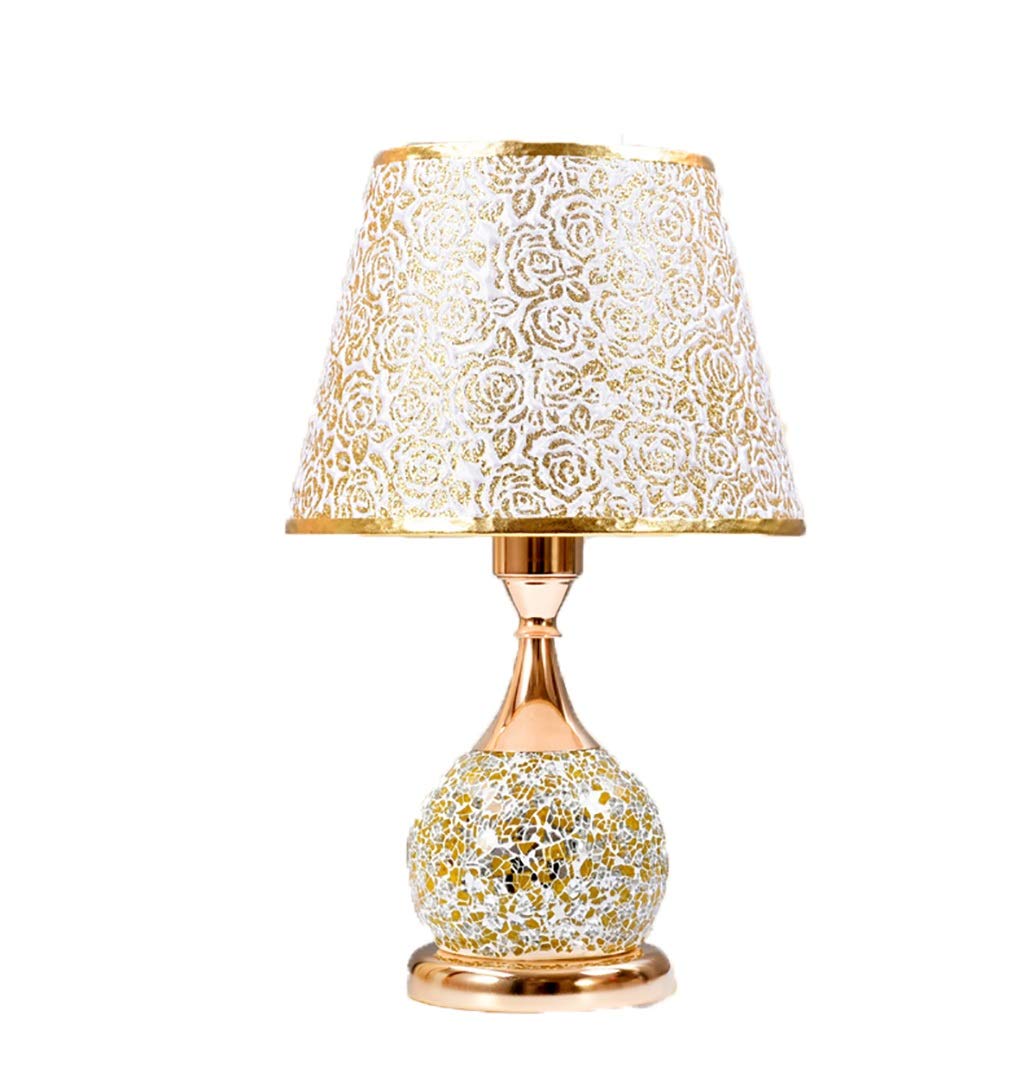 Elegant Mosaic Glass Table Lamp - Creative Bedside Lamp for Bedroom, Living Room, Study Room Decor - Perfect for Reading, Relaxation & Nightstand Lighting (Size S)