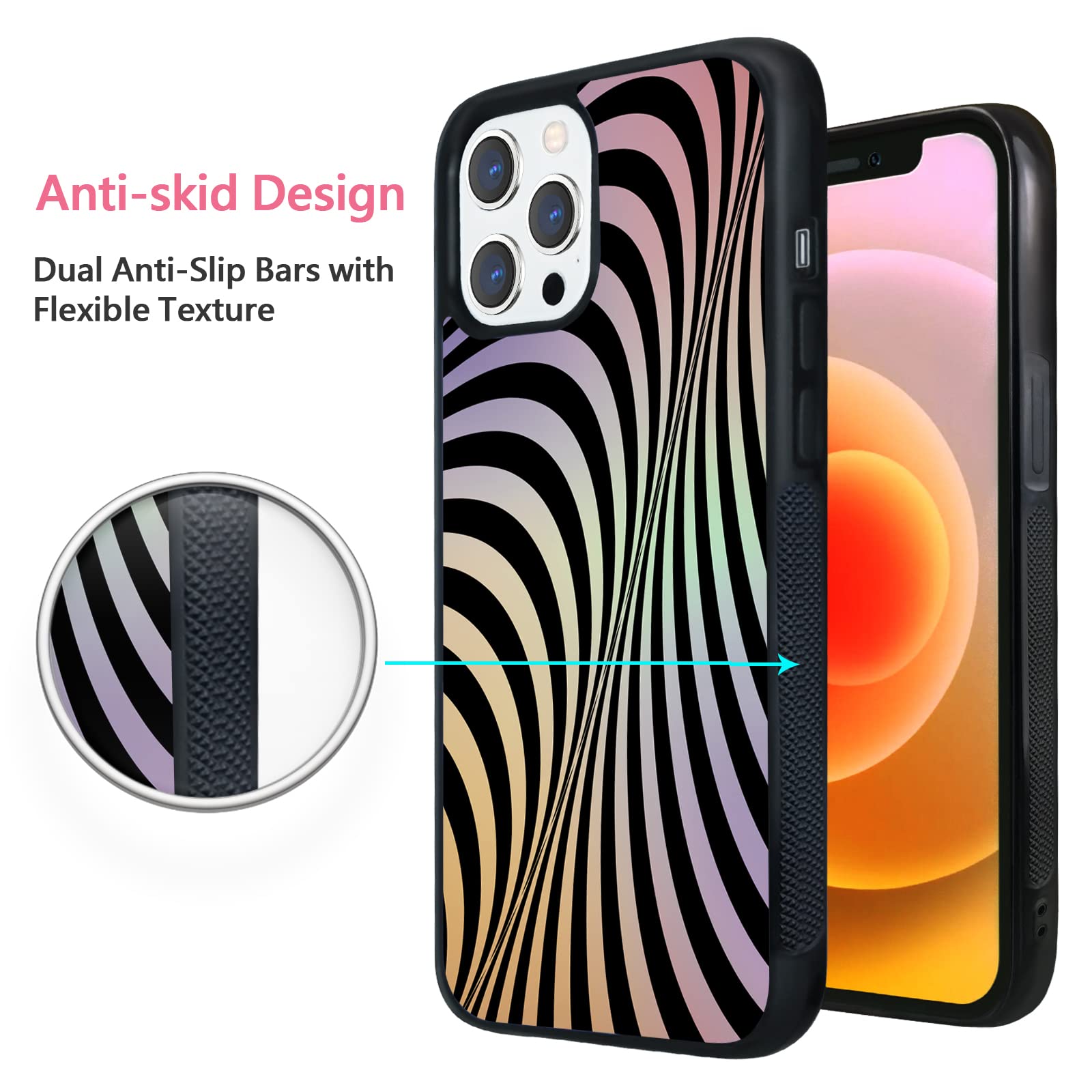 Shockproof Geometric Phone Case for iPhone 13 Pro Max 6.7 Inch - Durable TPU & Aluminum Protective Cover for Women & Men | Perfect for Everyday Use, Travel, and Outdoor Activities