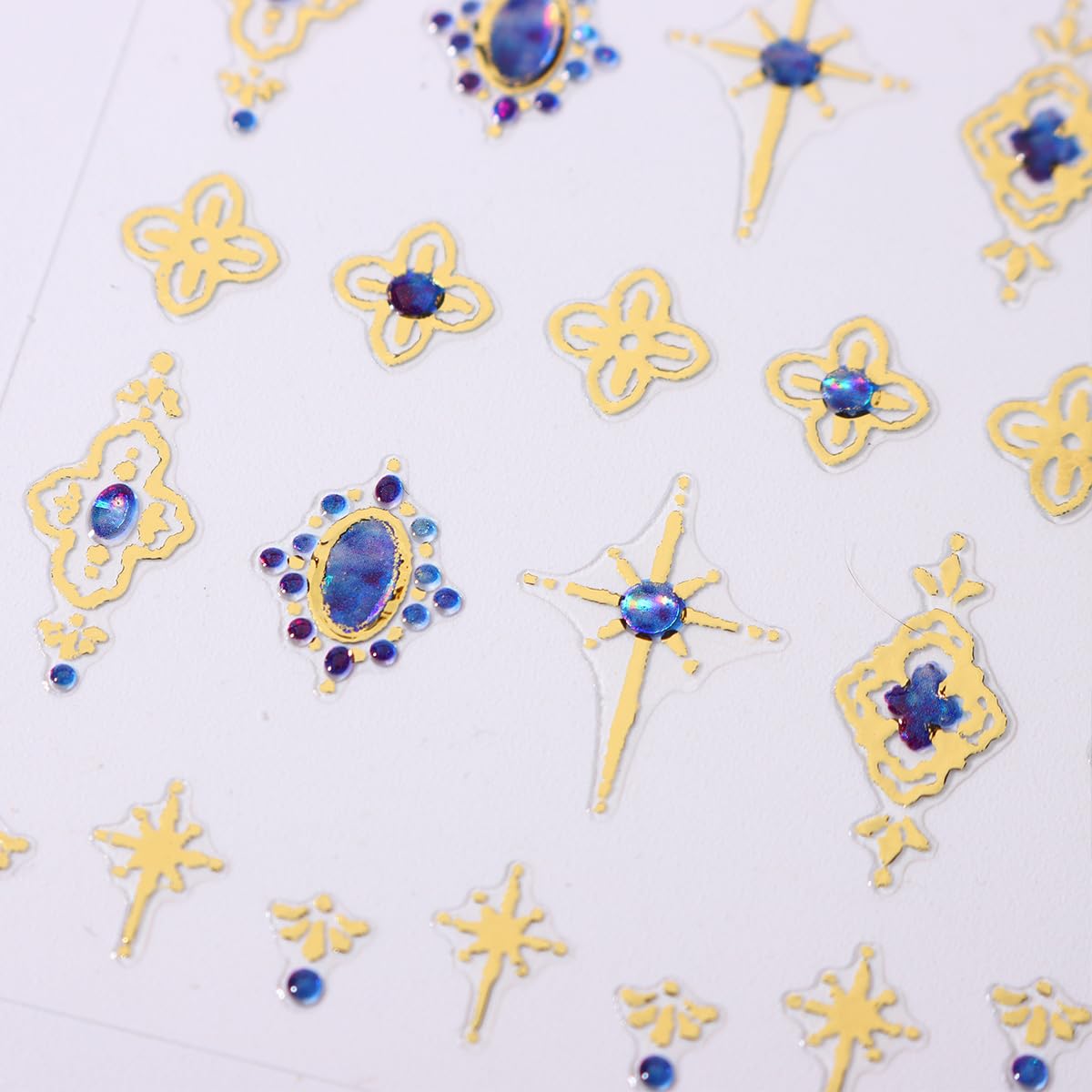 5D Crystal Soft Glue Embossed Nail Stickers - 4 Sheets Sun Star Rhinestone Nail Art Decals for Women & Girls | Colorful Geometric Flower Butterfly Designs | Perfect for Acrylic Nails, Manicures & DIY Nail Art at Home