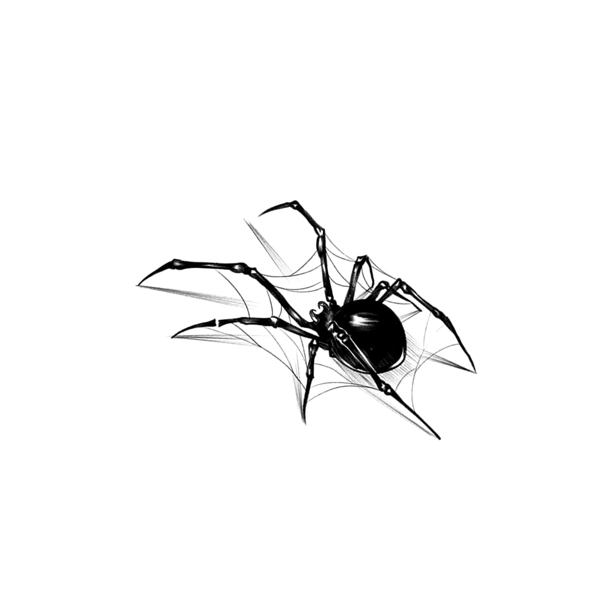 3D Realistic Black Spider Web Temporary Tattoo Stickers - Waterproof Fake Body Art for Halloween (Set of 4) | Scary Horror Designs for Hand, Neck, Face & Wrist | Unisex Skin Decals for Costume Parties & Cosplay
