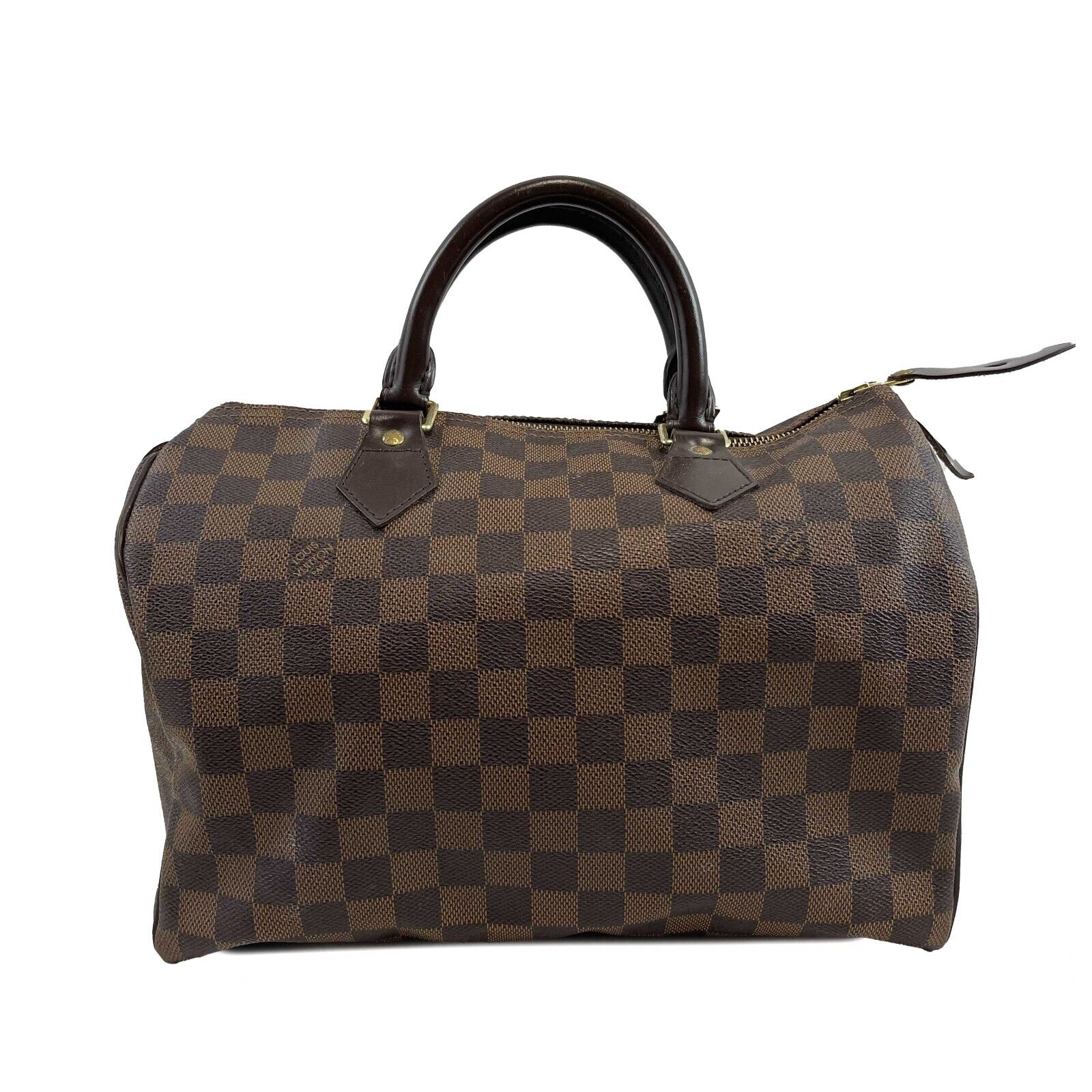 Authentic Louis Vuitton Speedy 30 Damier Ebene Brown Handbag - Luxury Shoulder Bag for Women, Perfect for Work, Travel & Everyday Use