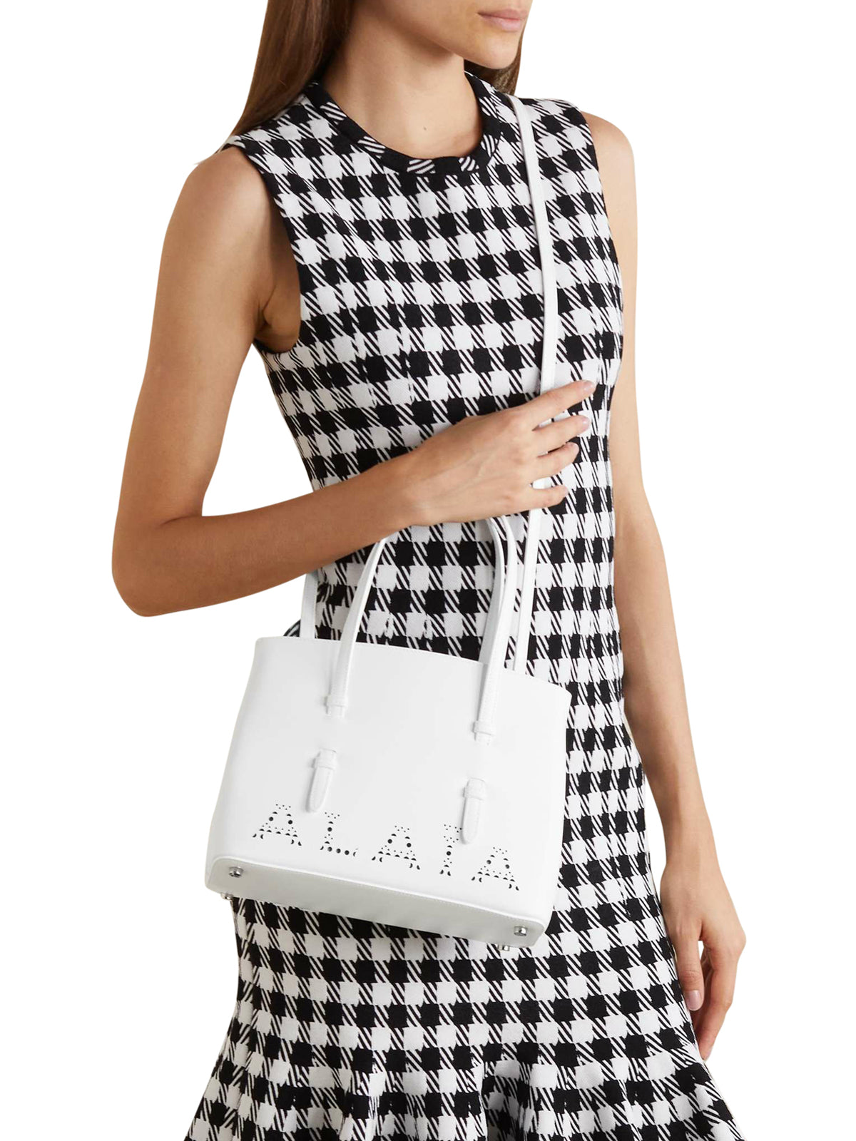 Alaia Mina 25 White Leather Shoulder Bag AA1S06725CA177 - Elegant & Stylish for Work, Travel & Evening Events