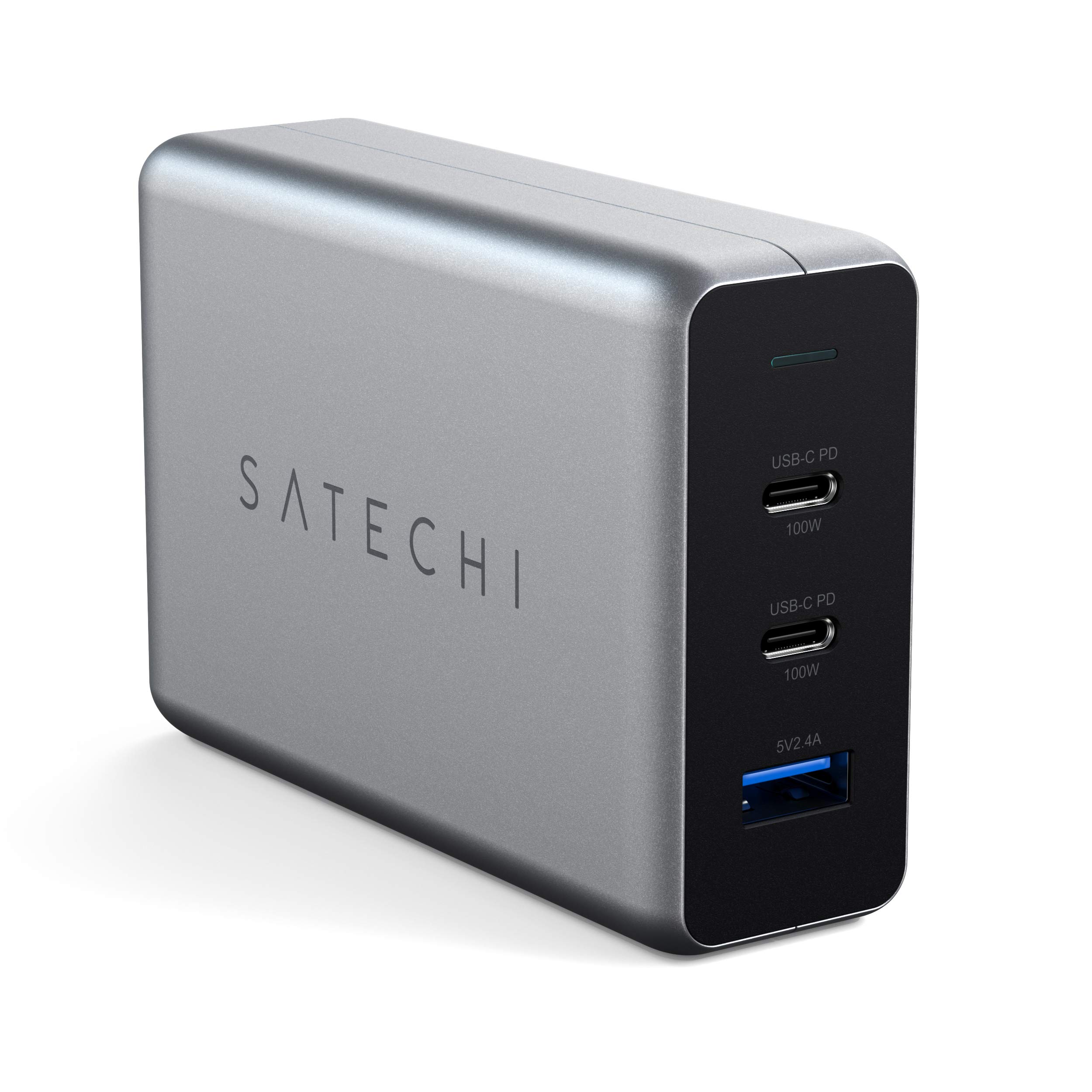 Satechi 100W USB C PD GaN Fast Charger - Compact & Powerful Charging Station for MacBook Pro/Air M1 M2 M3, iPad Pro 2021, iPhone 16 Series | Perfect for Travel, Office & Home Workspace