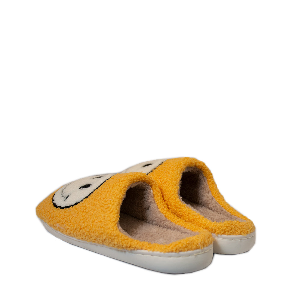 FLOOF Adult Fluffy Yellow Face Slippers - Cozy Home Footwear for Women & Men - Perfect for Lounging, Relaxing & Indoor Comfort