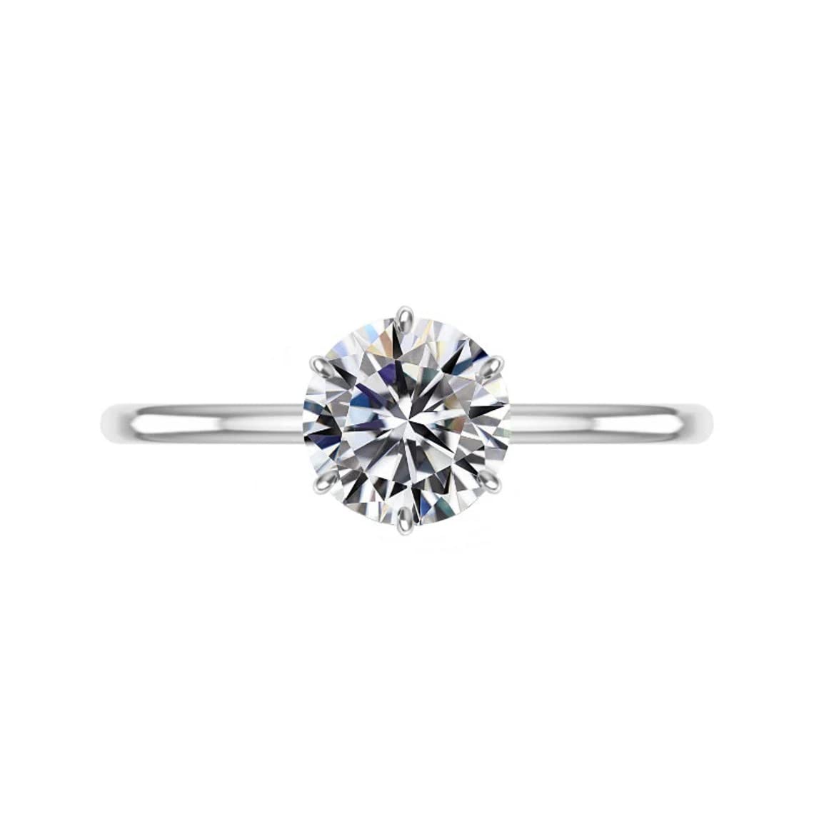 2 CT Round Moissanite Engagement Ring Wedding Bridal Set, 6-Prong Solitaire Diamond Ring for Women, Vintage Silver Anniversary Promise Ring - Perfect for Proposals, Weddings & Romantic Gifts