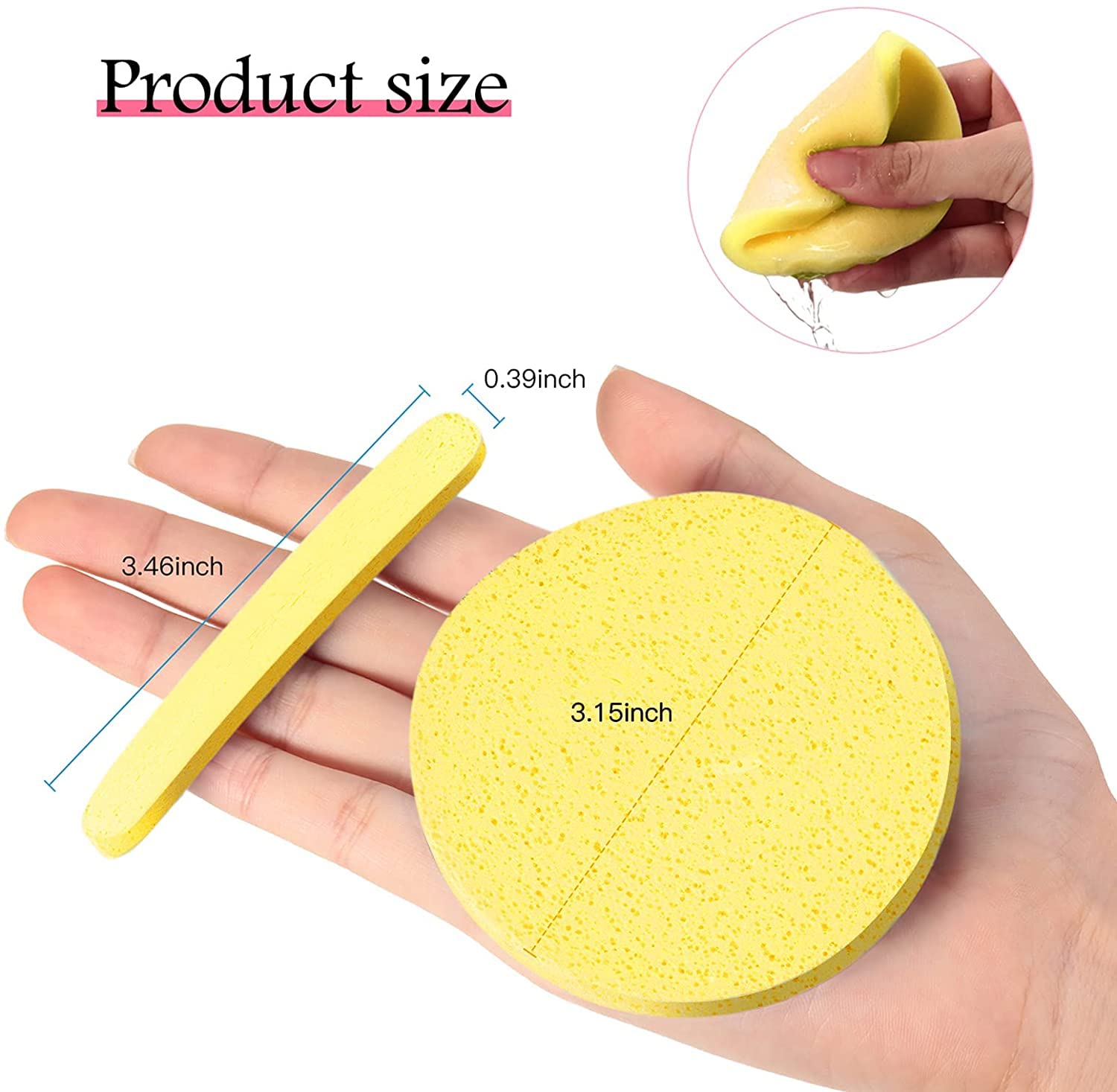 TopFinder® 12-Piece Magic Compressed Makeup Sponge Set with 100 White Artificial Nail Puffs - Reusable Microfiber Beauty Blender for Liquid Foundation, Concealer & Powder | Waterproof Makeup Sponge for Flawless Face & Nail Application | Perfect for Professional Makeup Artists & Home Beauty Routines