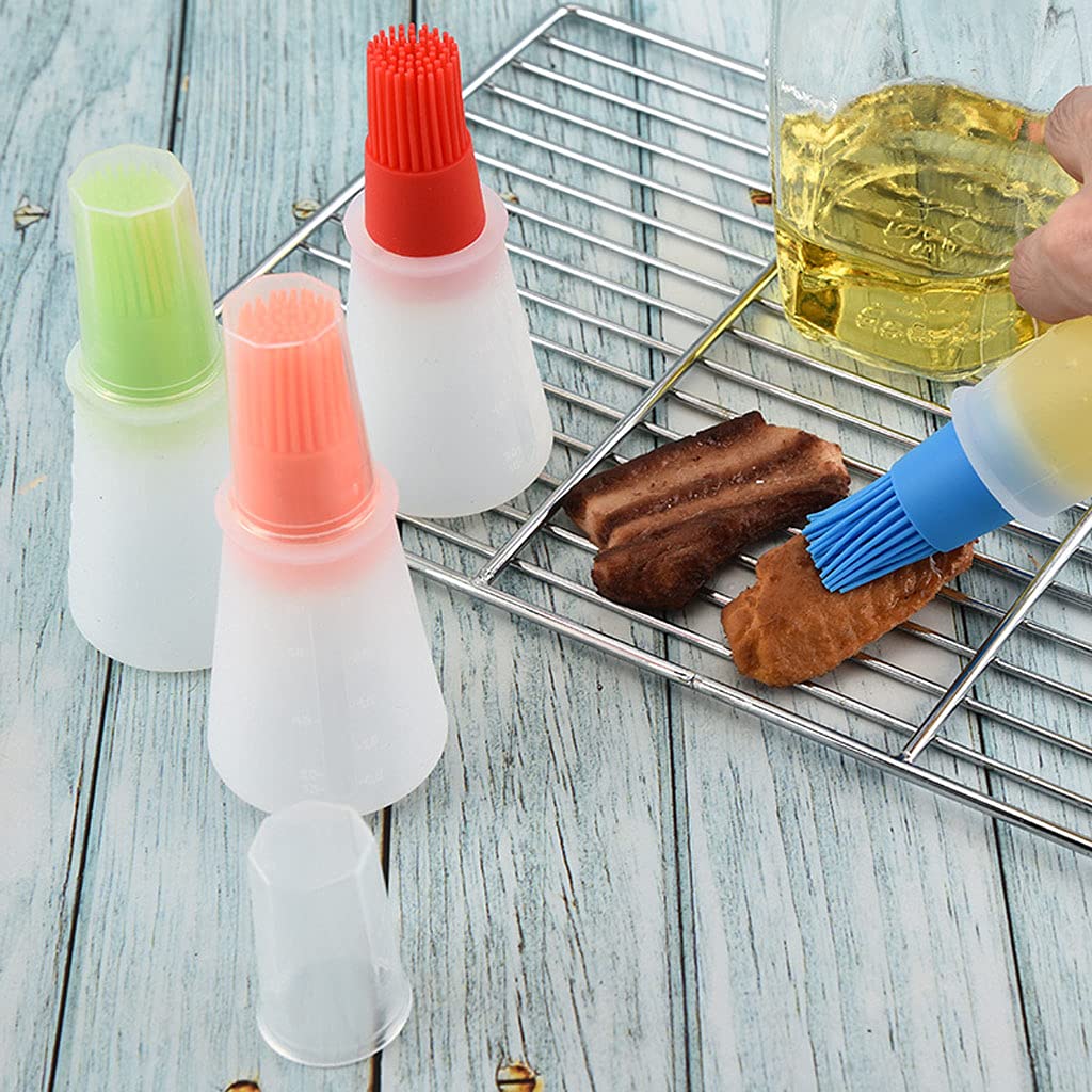 Premium Silicone Basting Brush Set - 4 Pack Heat-Resistant BBQ, Grill, Pastry & Baking Brushes for Oil, Honey & Sauce - Perfect for Cooking, Grilling & Kitchen Use (Orange)