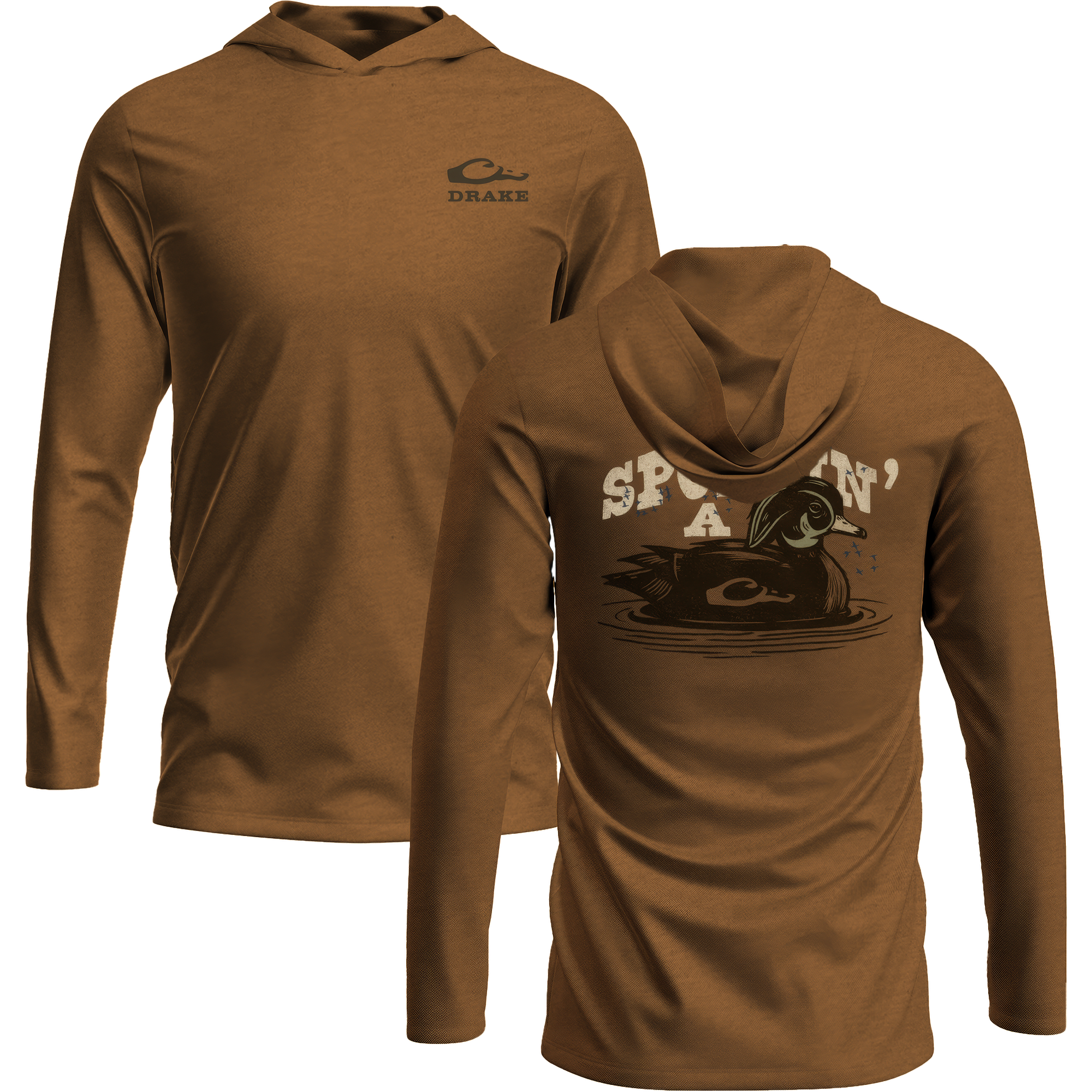Sportin a Woodie Long Sleeve Graphic Hoodie T-Shirt for Men - Vintage Style Pullover Sweatshirt - Perfect for Casual Wear, Street Fashion & Outdoor Activities