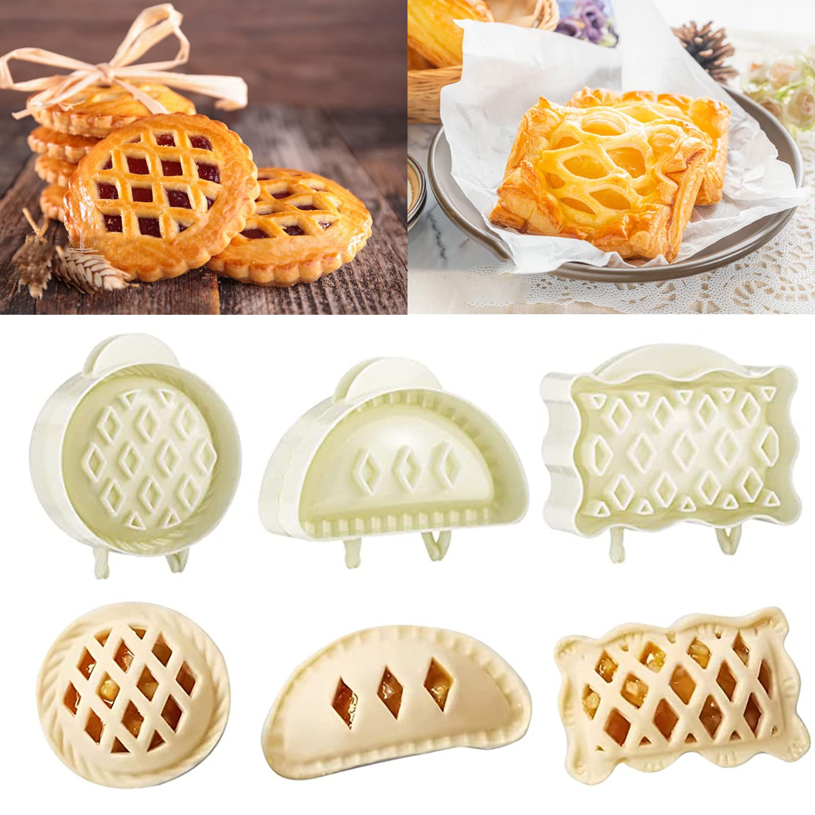 Mini Hand Pie Molds Set - Dough Press & Pocket Pie Maker for Halloween, Christmas, Parties - Easy to Use Baking Tool for Homemade Pies, Empanadas & Pastries - Perfect for Holiday Baking, Potlucks & Family Gatherings (White)