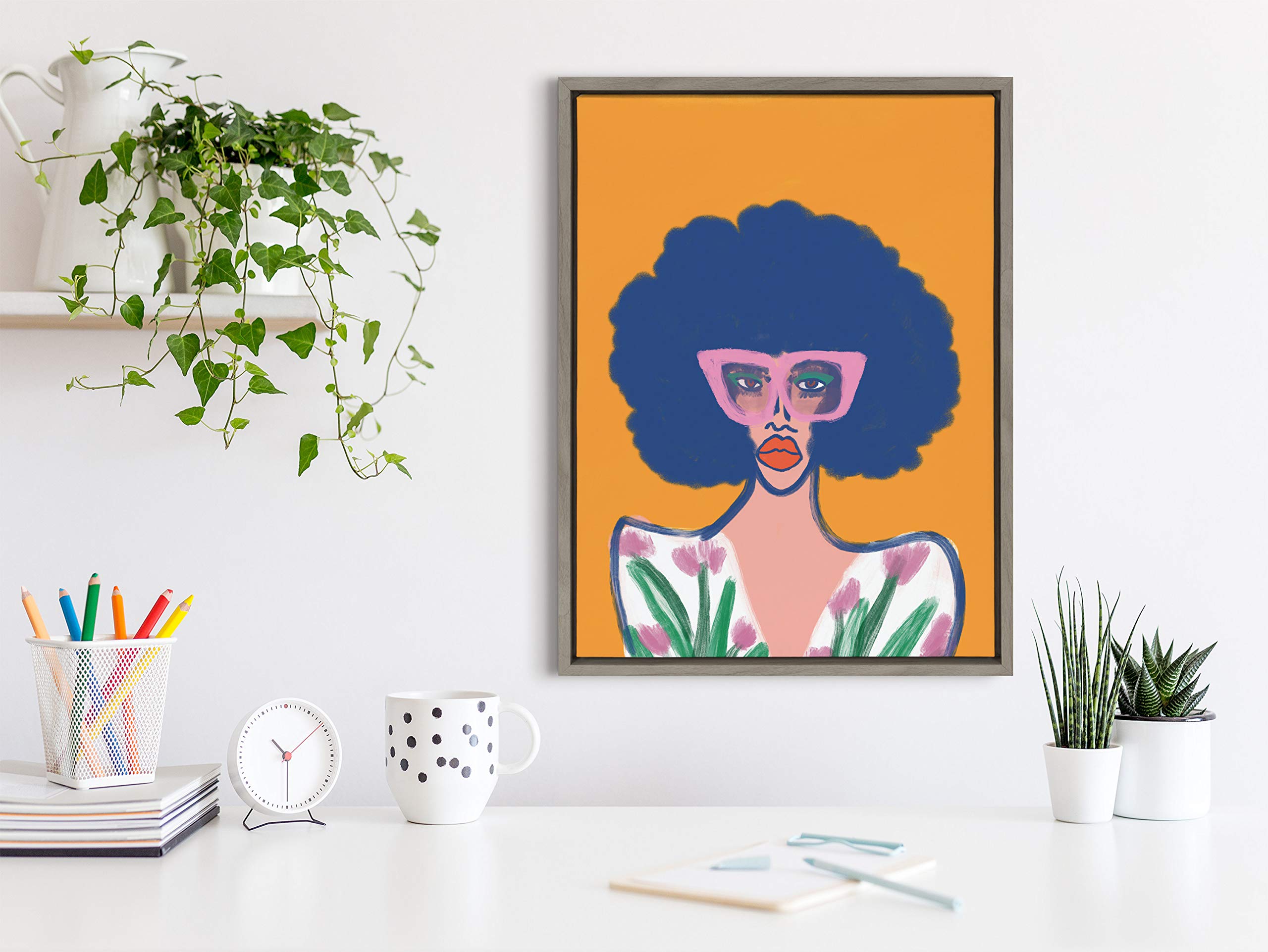 Kate & Laurel Sylvie Springtime Fierceness Framed Canvas Wall Art - 18x24