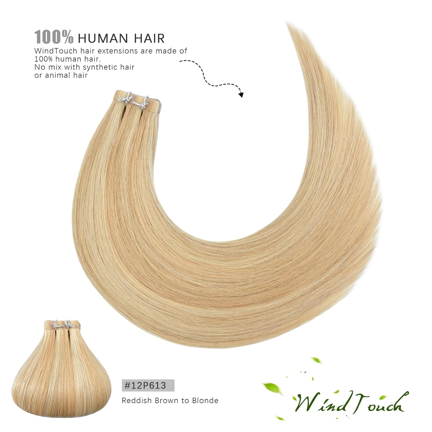 Tape in Hair Extensions for Women - 20PCS 50g 20Inch Real Human Hair Extensions in Balayage Ombre Honey Blonde to Bleach Blonde (#27P613) - Perfect for Daily Styling, Parties & Special Occasions