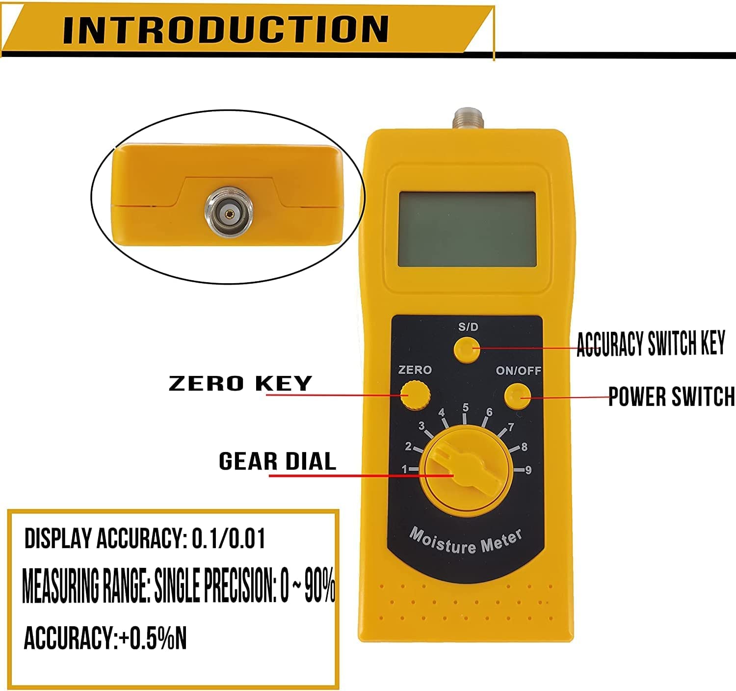 Digital LCD Sand Moisture Tester Meter - Accurate Silt & River Sand Moisture Content Analyzer for Construction, Landscaping & Agriculture Use