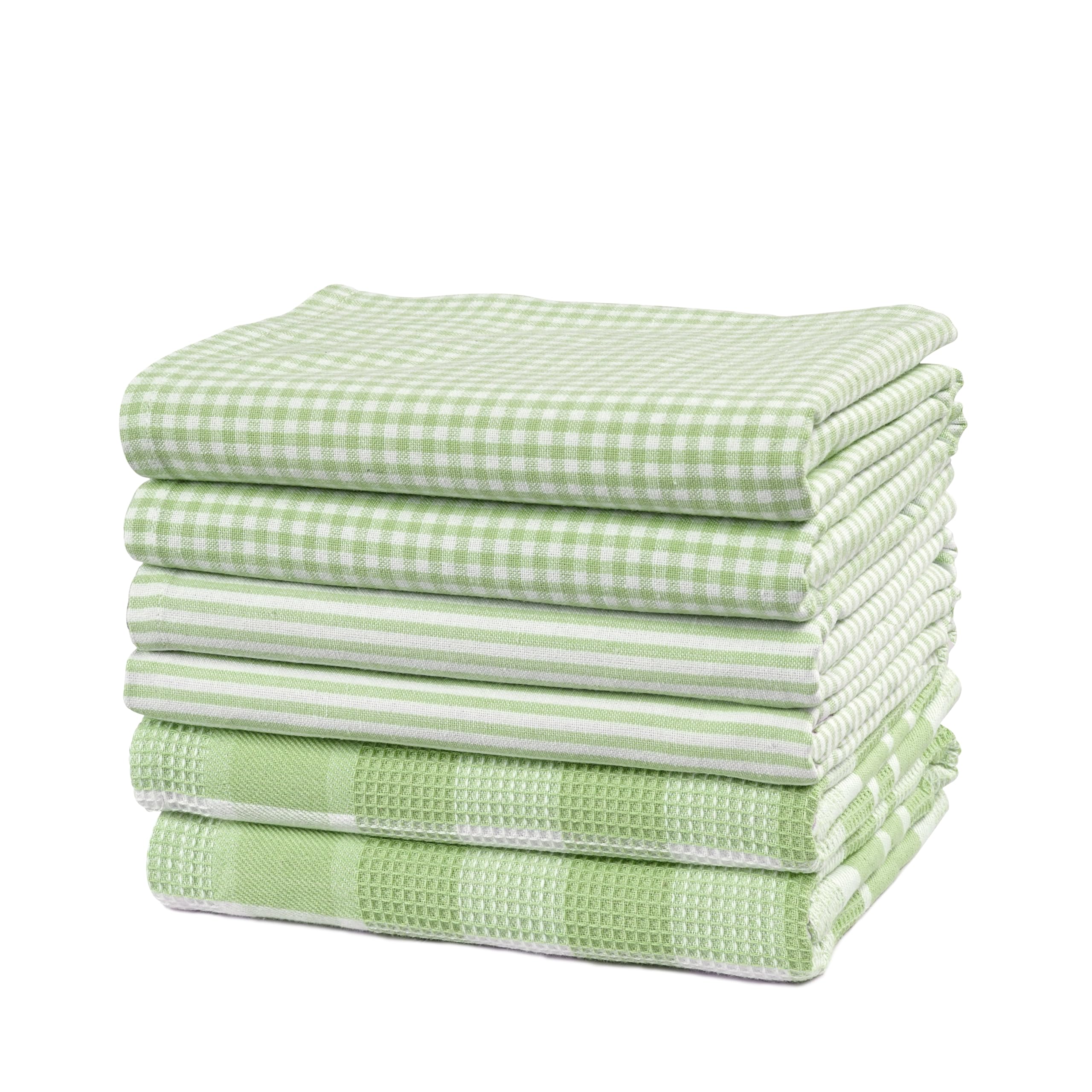 Premium 6-Piece Sage Green Cotton Kitchen Towel Set - 18