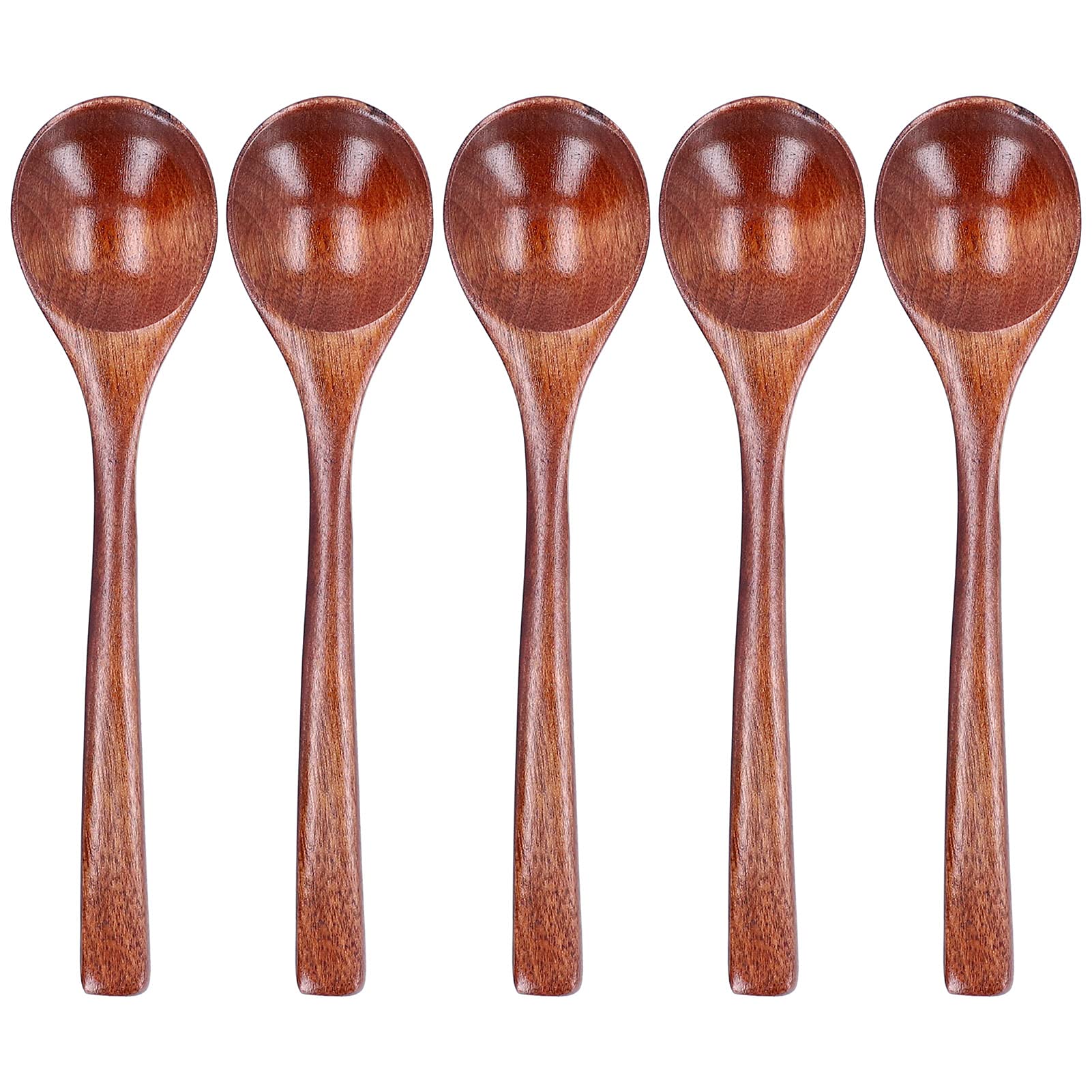 Premium 5-Piece Natural Wooden Cooking Spoon Set - Durable Kitchen Utensils for Stirring, Serving & Cooking - Ideal for Restaurants, Home Kitchens & Soup Making