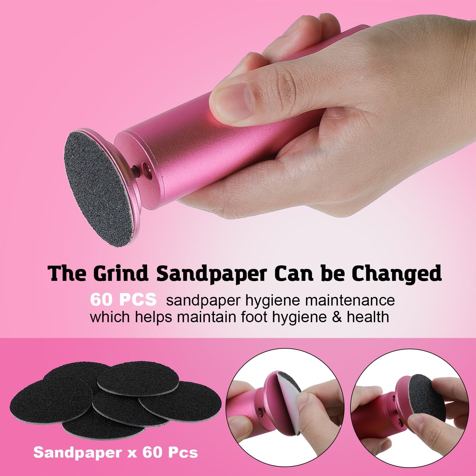Electric Foot Callus Remover - Adjustable Speed Pedicure Tool with 60 Sandpaper Discs for Dead Skin & Callus Removal | Professional Foot File for Men & Women (Matte Purple) | Perfect for Home Pedicures & Foot Care Routines