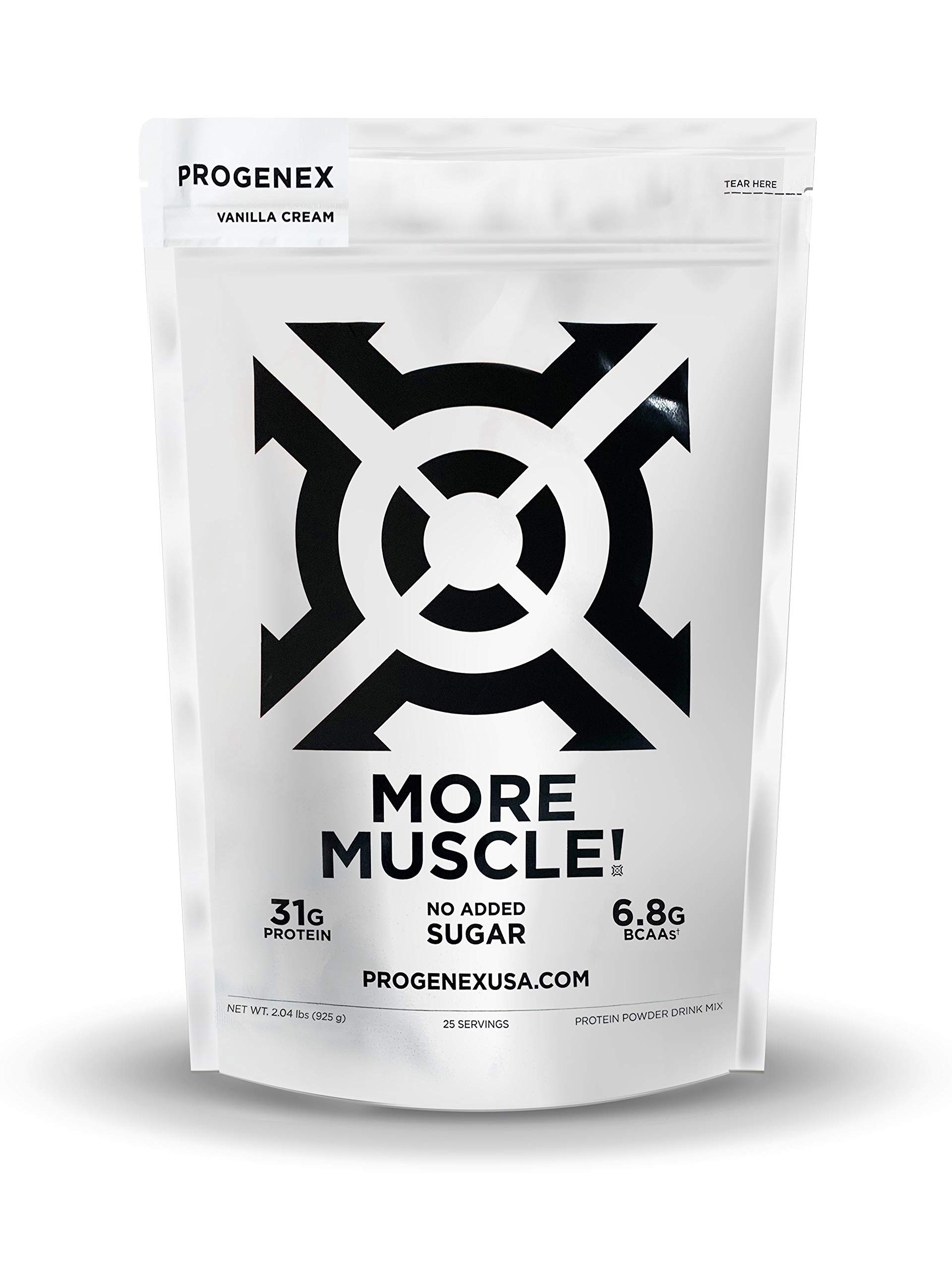 Progenex® More Muscle Hydrolyzed Whey Protein Isolate Powder - No Added Sugar, Low Carb for Lean Muscle Gain | Best Tasting High Protein Shake for Women & Men | 25 Servings Vanilla Cream | Post-Workout Recovery & Meal Replacement