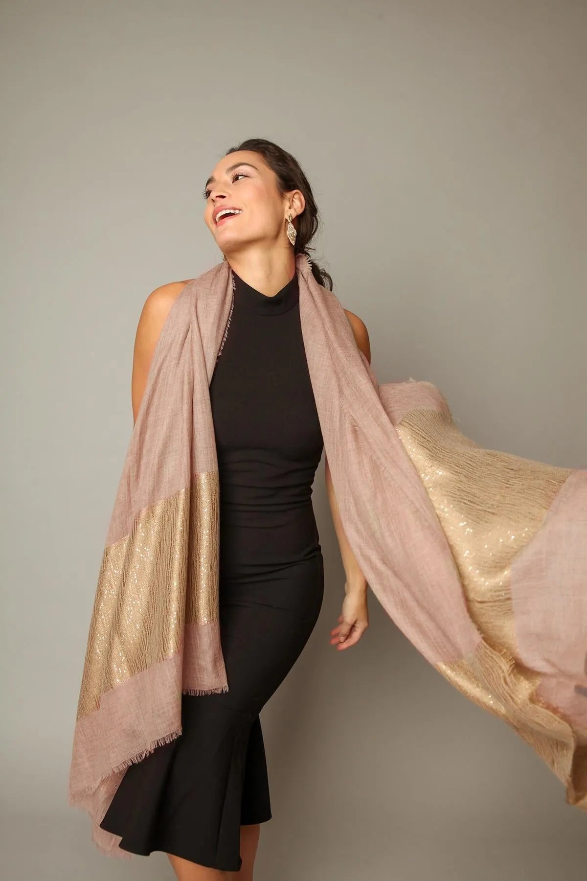 Luxury Embellished Cashmere Shawl Wrap - Soft Warm Winter Scarf for Women - Perfect for Evening Parties, Weddings & Office Wear