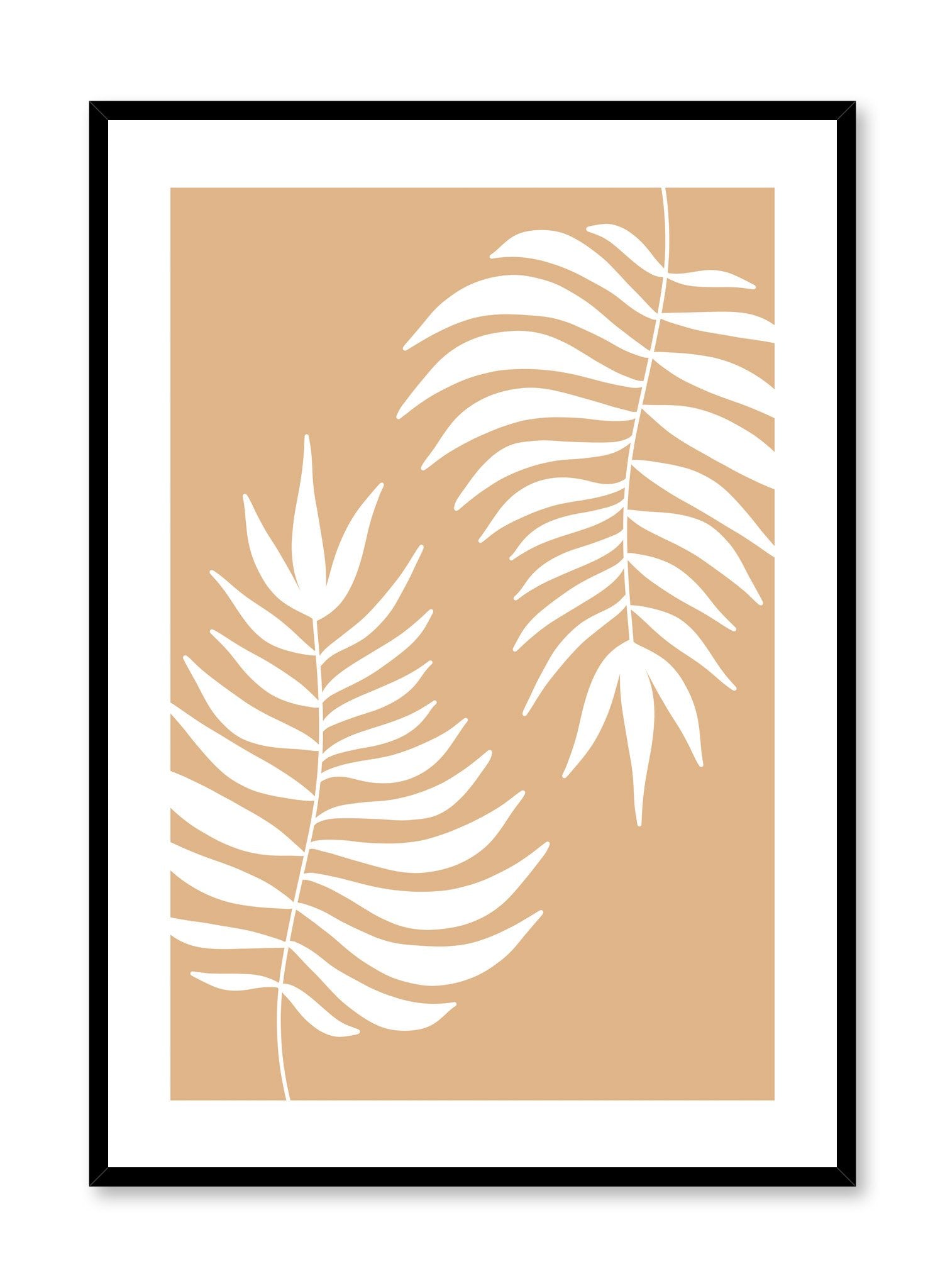 Mirrored Leaves Poster - Modern Botanical Wall Art for Home & Office Decor - Perfect for Living Room, Bedroom, or Workspace