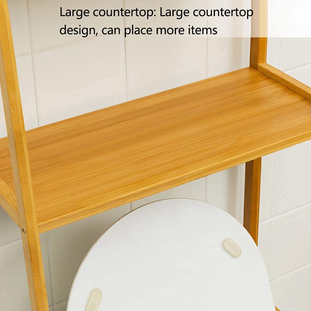 Bathroom Over Toilet Storage Shelf - Space Saving Bamboo Organizer for Bathroom, Laundry Room & Living Room | Easy to Assemble Freestanding Shelves | Perfect for Towels, Toiletries & Decor Storage