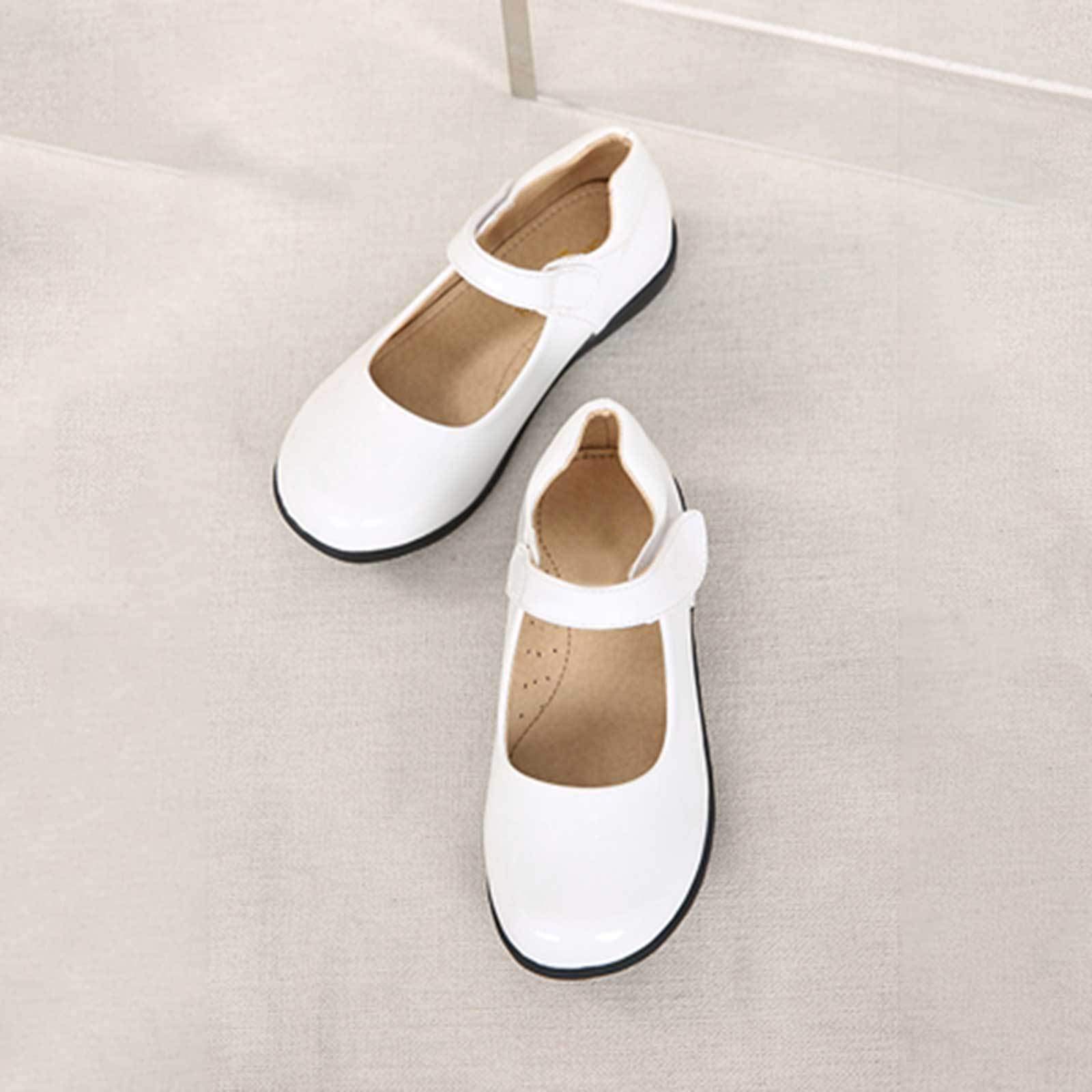 **Girls PU Leather Princess Dance Shoes - Round Toe Rubber Outsole for Ballet, Party, Dress Performance & Special Occasions**