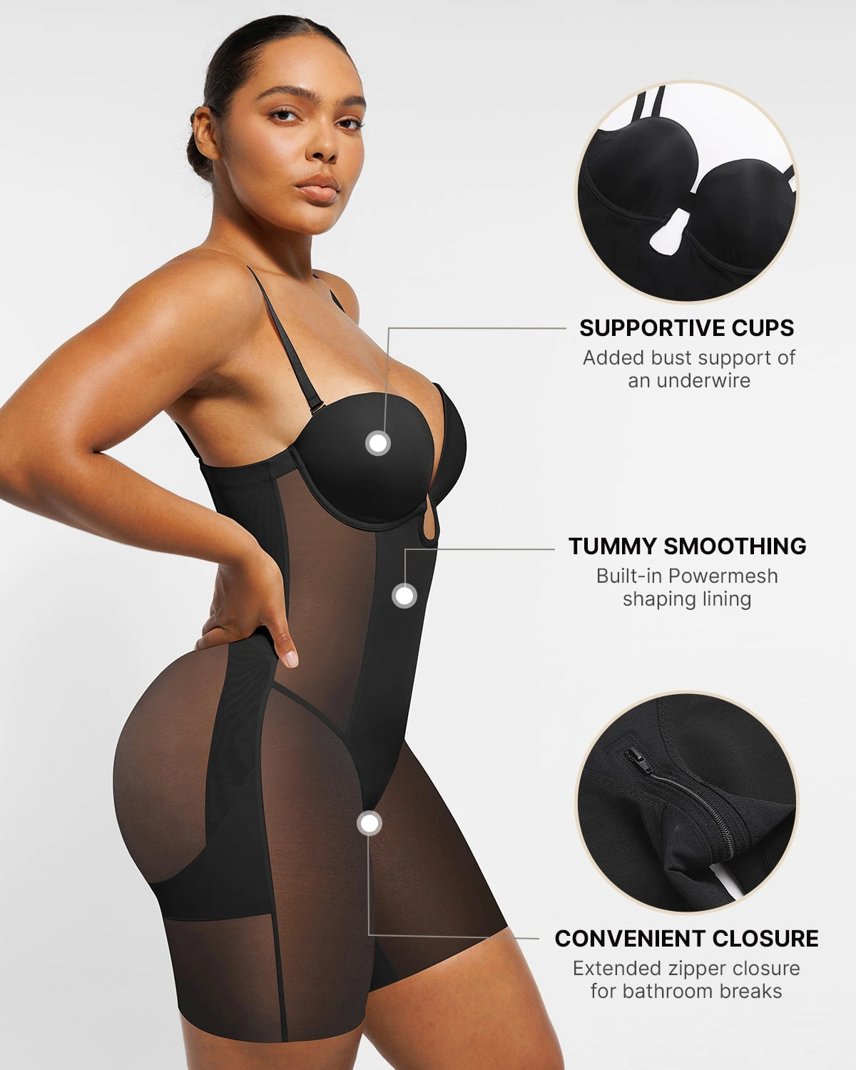 AirSlim® Deep Plunge Butt Lifting Shaping Bodysuit - Tummy Control Shapewear for Women, Seamless Body Shaper for Instant Curves - Perfect for Dresses, Parties & Special Occasions