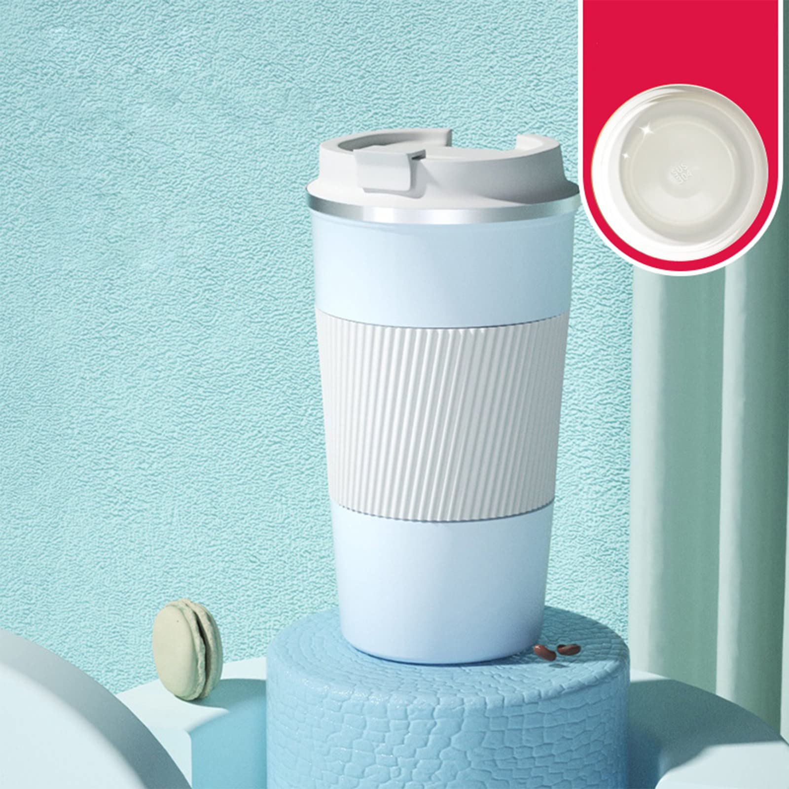 Premium Stainless Steel Insulated Travel Mug - Leakproof Vacuum Coffee Tumbler with Double Wall Insulation, Reusable Hot & Cold Drink Cup for Commuting, Camping, and Office Use