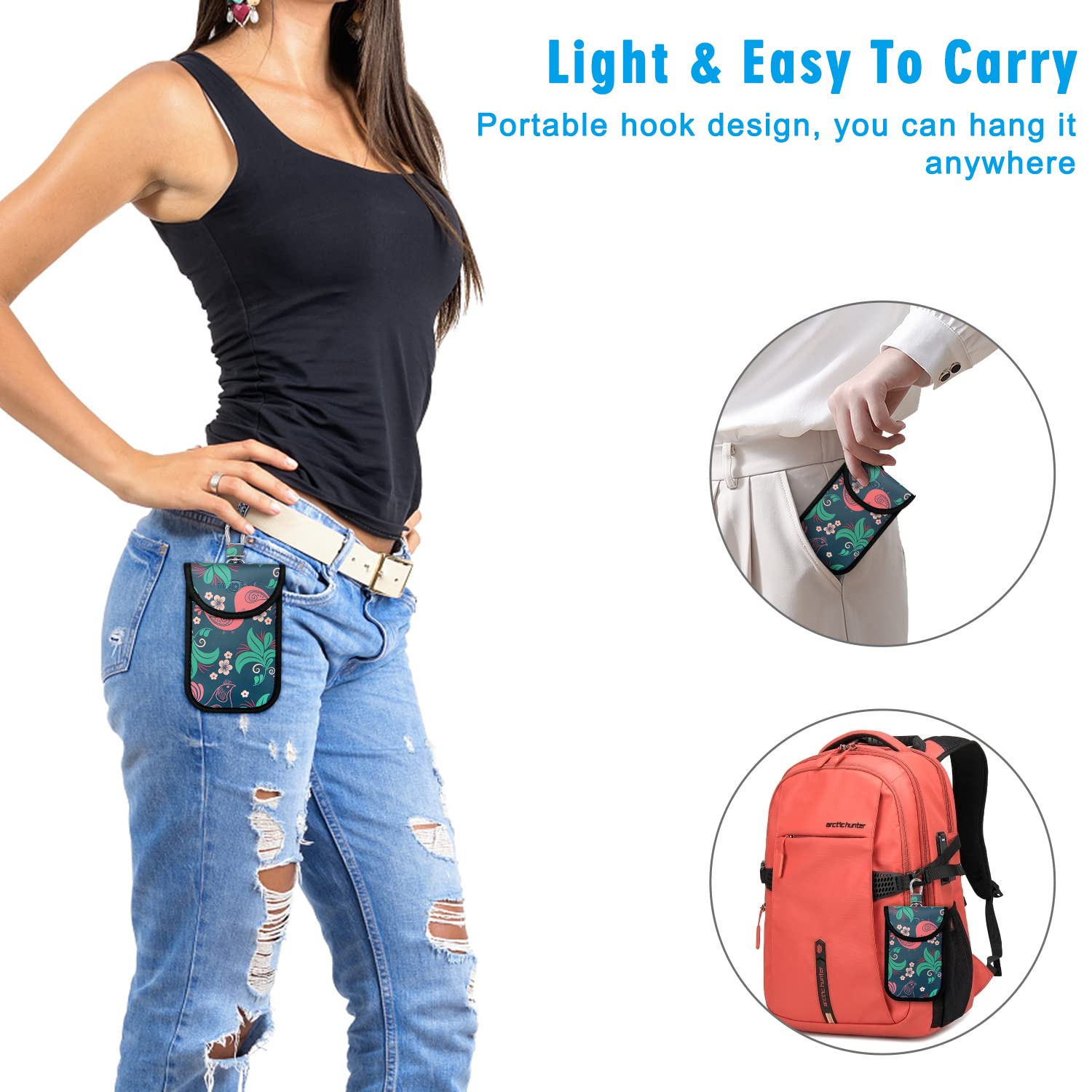 Faraday Bag for Car Keys - RFID Blocking Pouch to Protect Key Fob from Signal Theft | Anti-Theft Faraday Cage Pouch for Keyless Entry Vehicles | Perfect for Travel, Parking & Home Security