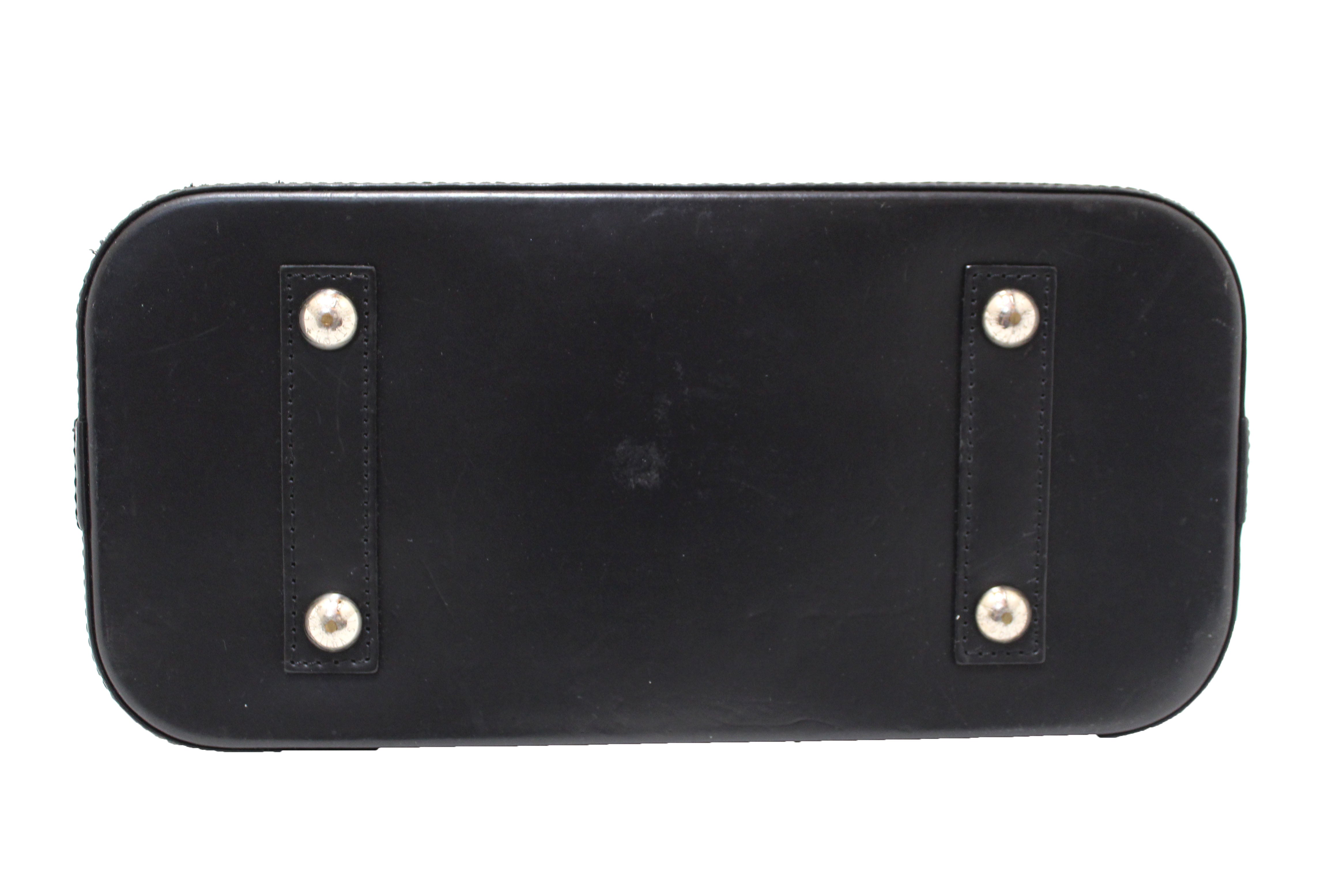Authentic Louis Vuitton Black Epi Leather Alma PM Handbag for Women - Luxury Designer Crossbody Purse for Work, Travel & Evening Events
