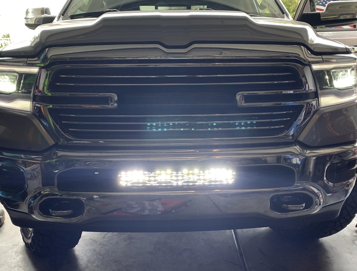 20-Inch LED Light Bar for 2019-2024 Dodge RAM Limited | 120W High Power Off-Road Light with Mounting Brackets & Wiring Kit | Perfect for Night Driving, Off-Roading & Truck Customization
