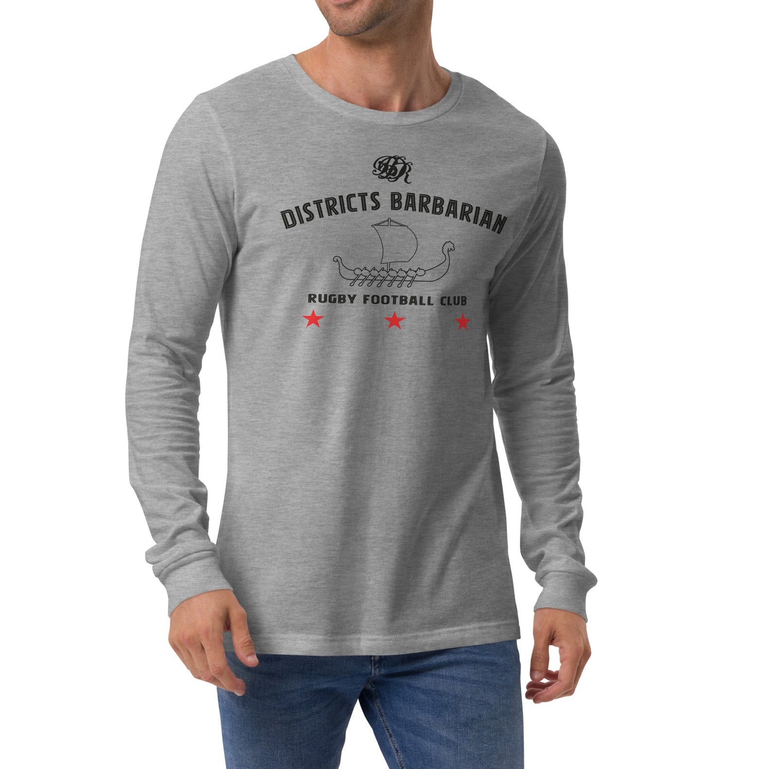 Districts Barbarian RFC Long Sleeve Social Tee - Men's Casual Graphic T-Shirt for Football Fans | Perfect for Game Day, Tailgating & Streetwear