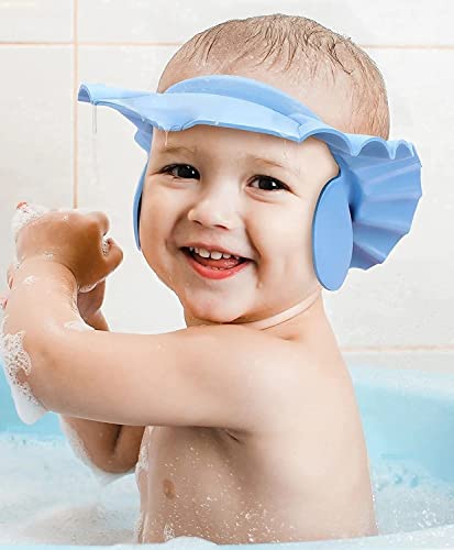 **Soft Clematis Baby Shower Cap – Adjustable Leaf-Shaped Bath & Hair Wash Hat for Kids | Waterproof Eye & Ear Protector | Ideal for Bath Time, Swimming & Sensitive Skin (Multicolor)**