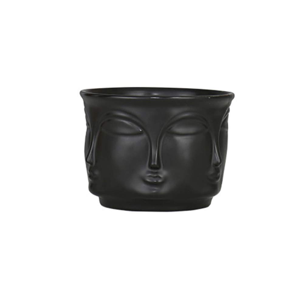 Yardwe Face Flower Planter - Nordic Style Ceramic Vase & Desk Organizer - Decorative Flower Pot for Home, Office & Garden Decor - Perfect for Indoor Plants, Succulents & Small Desk Accessories