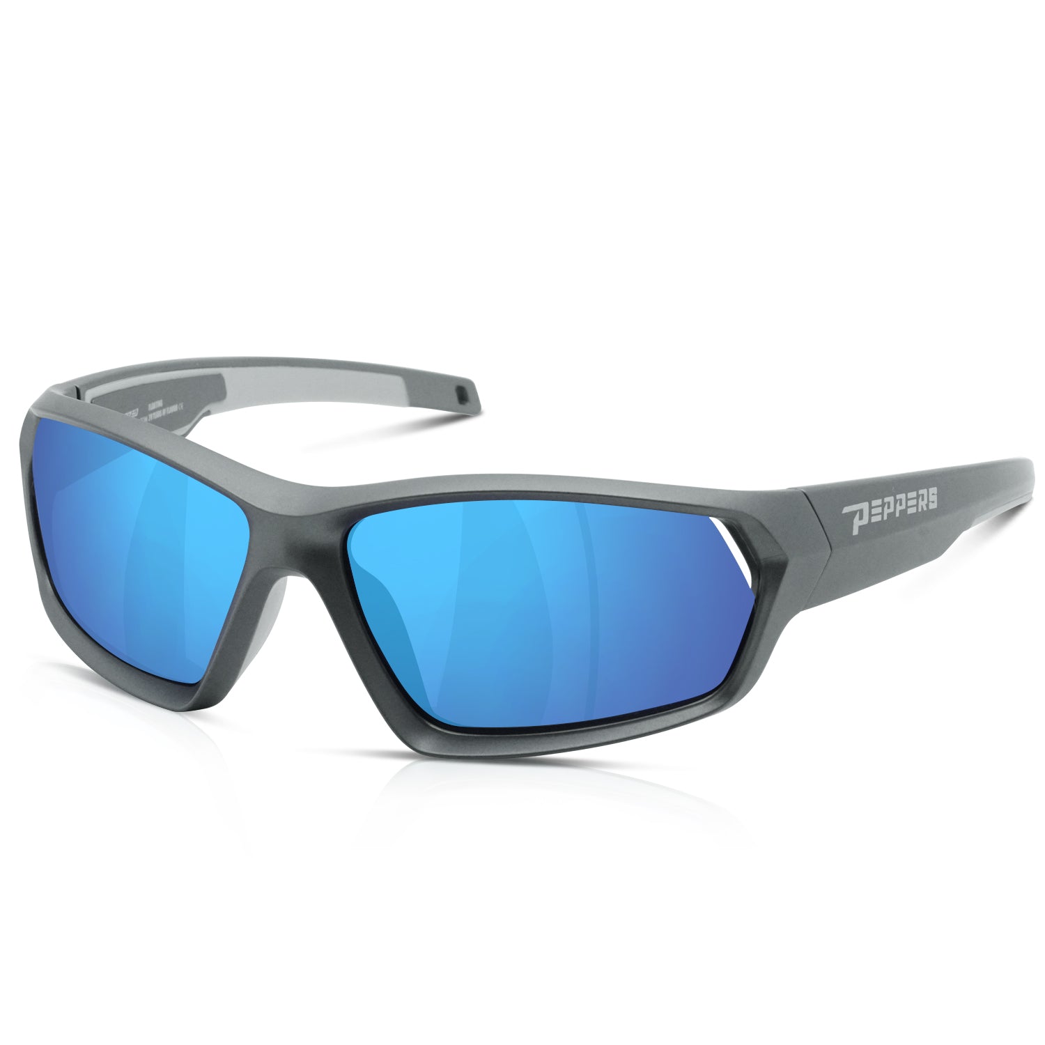 Matte Aluminum Grey w/ Blue Revo Mirror