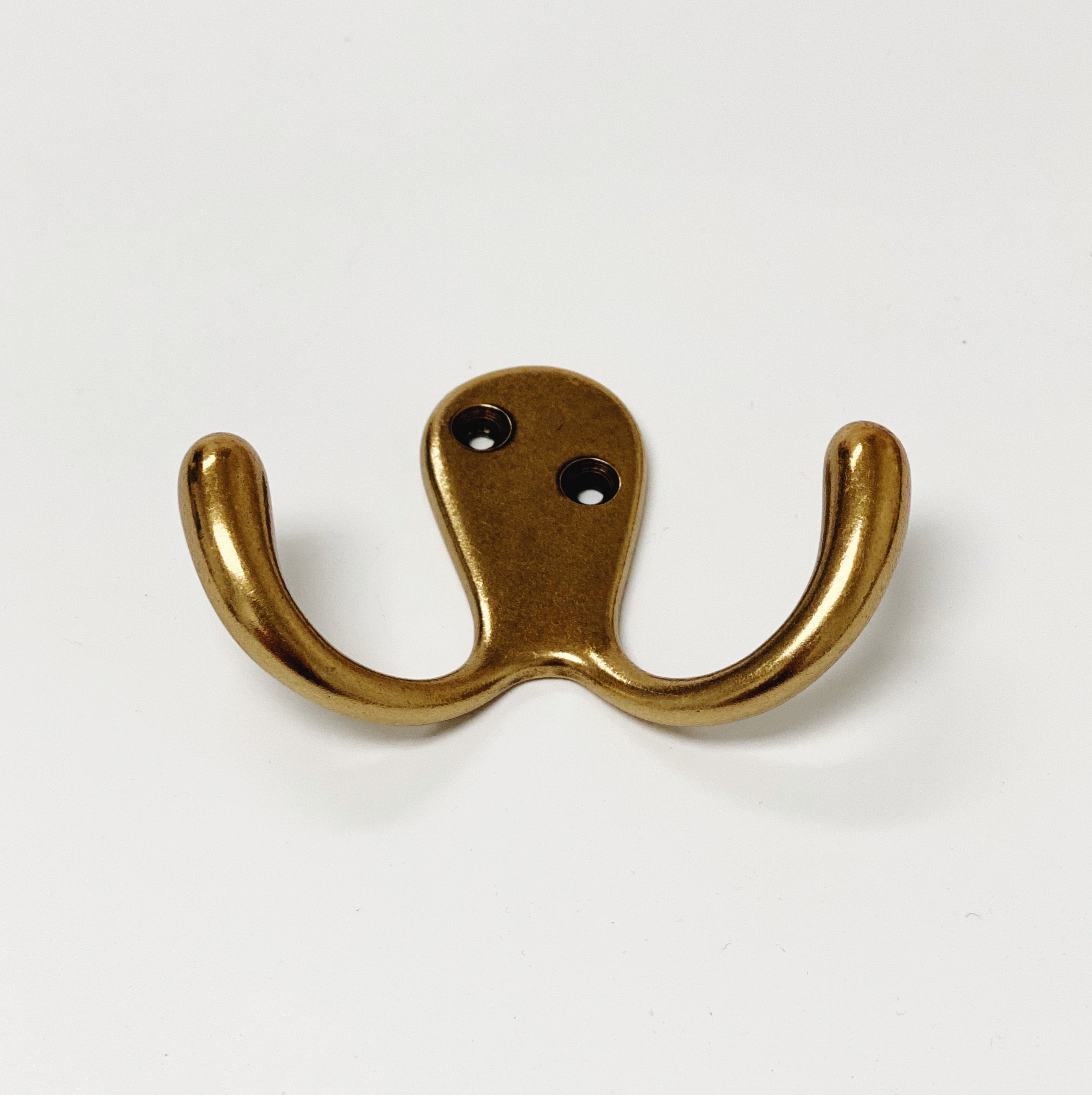 Vintage Brass Wall Hook - Antique Brass Coat & Hat Hanger for Entryway, Bedroom, or Bathroom Organization