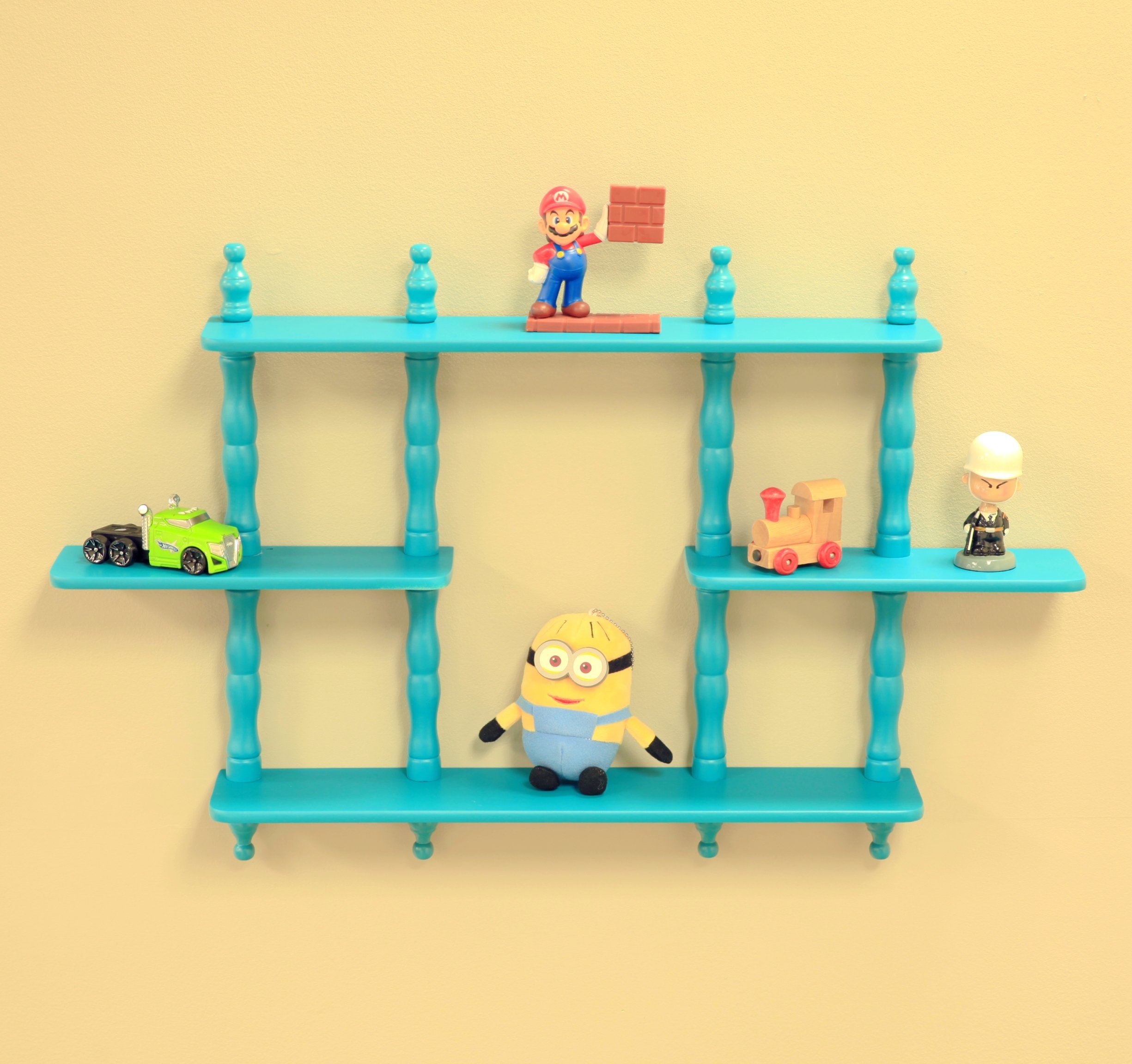 Frenchi Home Furnishing Kids 3-Tier Wall Mounted Shelves - Space Saving Storage for Bedroom, Nursery & Playroom Organization