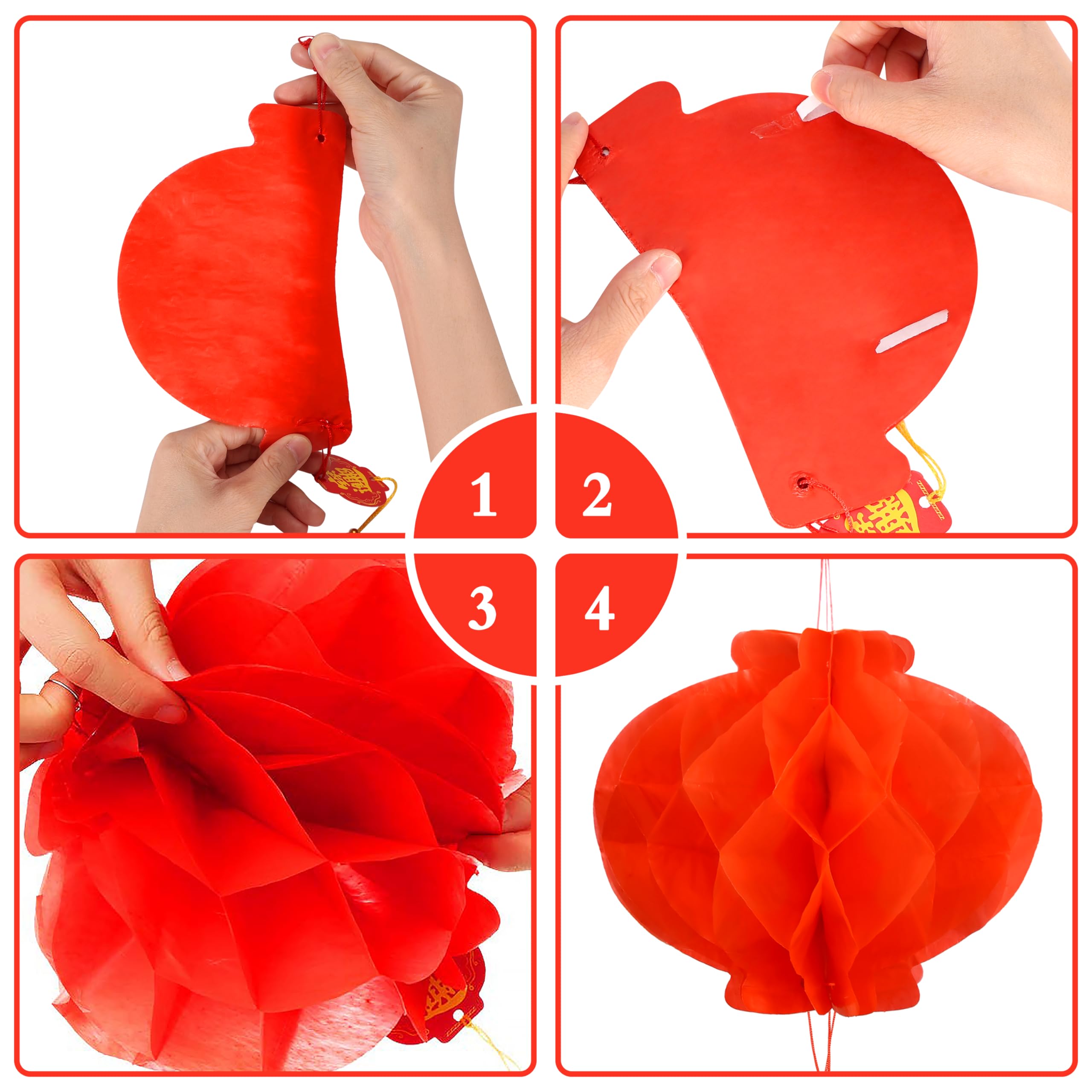 Auihiay 2025 Chinese New Year Decorations Set - Lunar New Year Couplets (Chunlian), Fu Character & Red Lanterns for Spring Festival | Home & Office Party Decor, Wall Hanging, Door Decoration for Year of the Snake Celebration